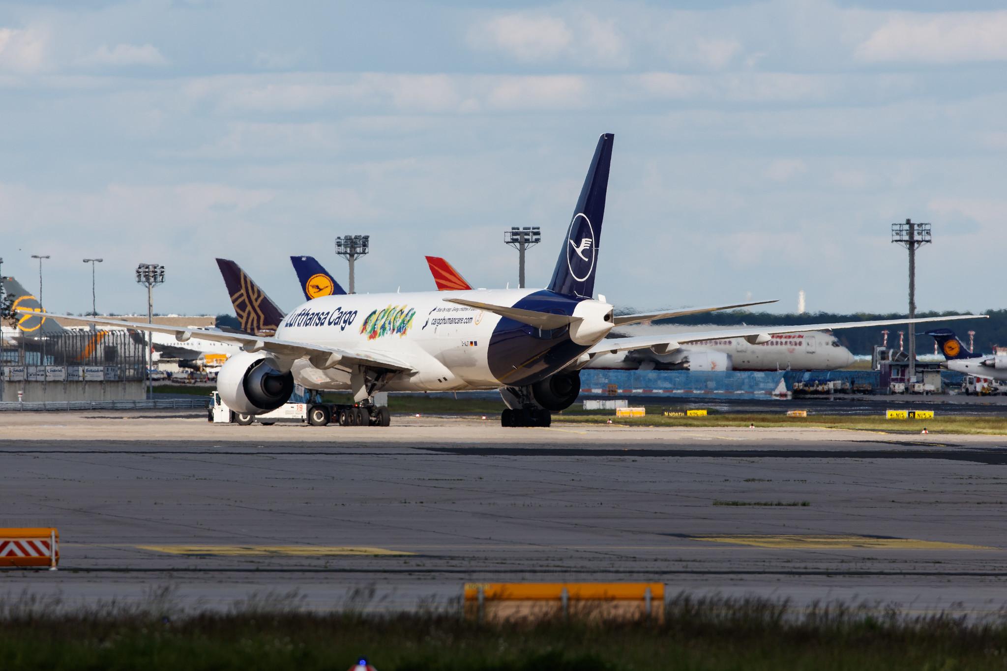 Frankfurt Airport: Lufthansa Cargo (/ GEC) |  Livery: Cargo Human Care Livery |  Boeing 777-F B77L | D-ALFI | MSN 66912