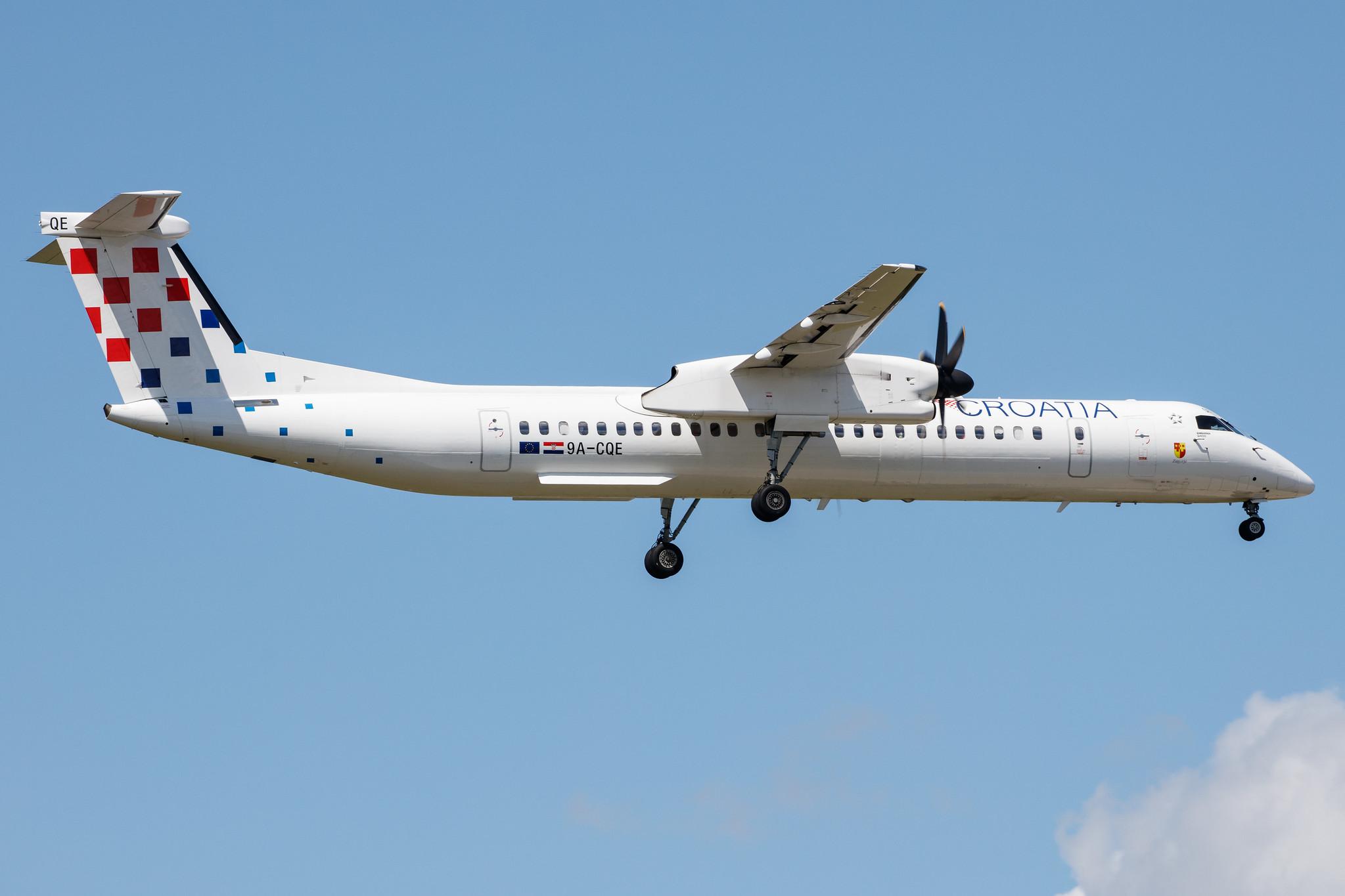 Frankfurt Airport: Croatia Airlines (OU / CTN) |  De Havilland Canada Dash 8-400 DH8D | 9A-CQE | MSN 4300
