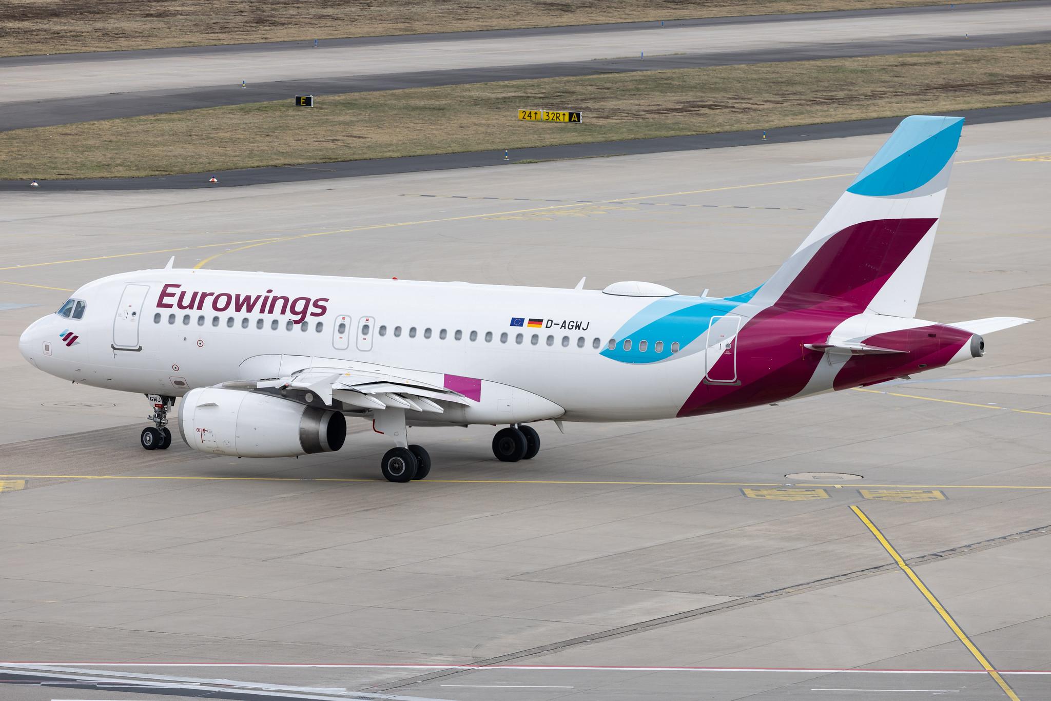 Köln Bonn Airport: Eurowings (EW / EWG) |  Airbus A319-132 A319 | D-AGWJ | MSN 3375