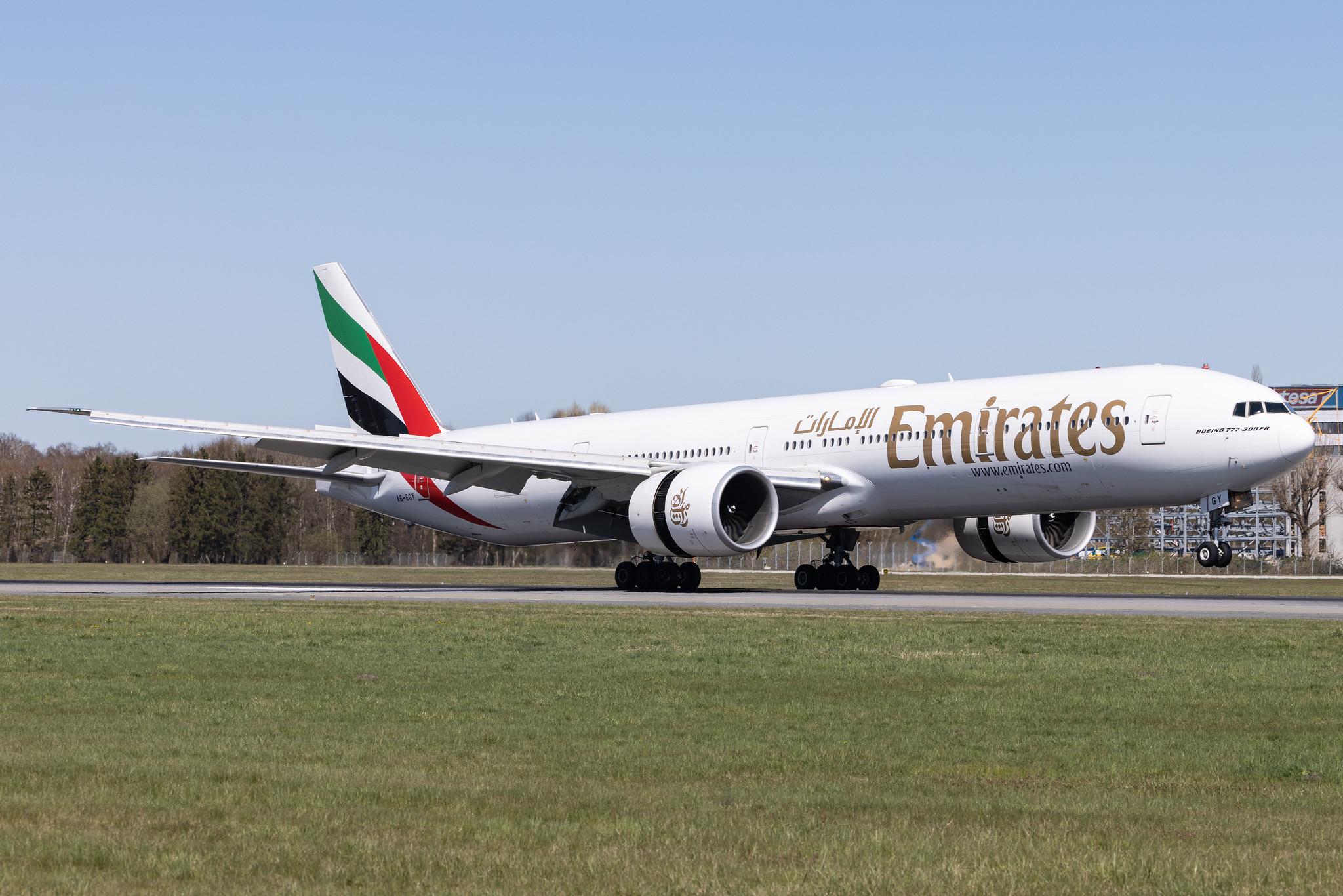 Hamburg Airport: Emirates (EK / UAE) |  Boeing 777-31H(ER) B77W | A6-EGY | MSN 41080