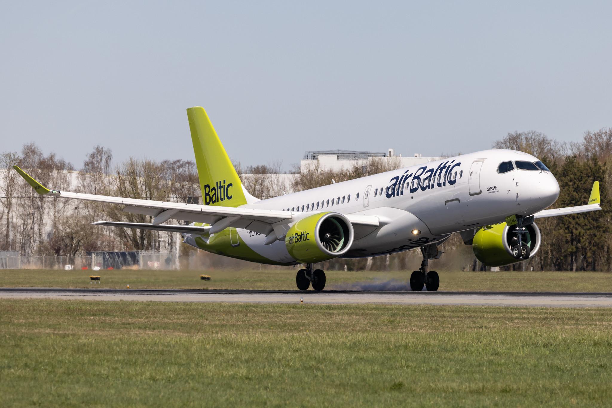 Hamburg Airport: Air Baltic (BT / BTI) |  Airbus A220-300 BCS3 | YL-ABA | MSN 55121