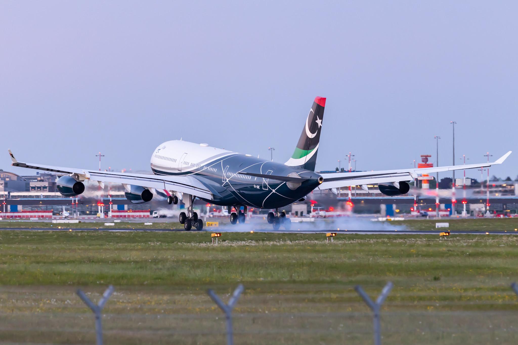Hamburg Airport: Libya - Government |  Airbus A340-213 A342 | 5A-ONE | MSN 151