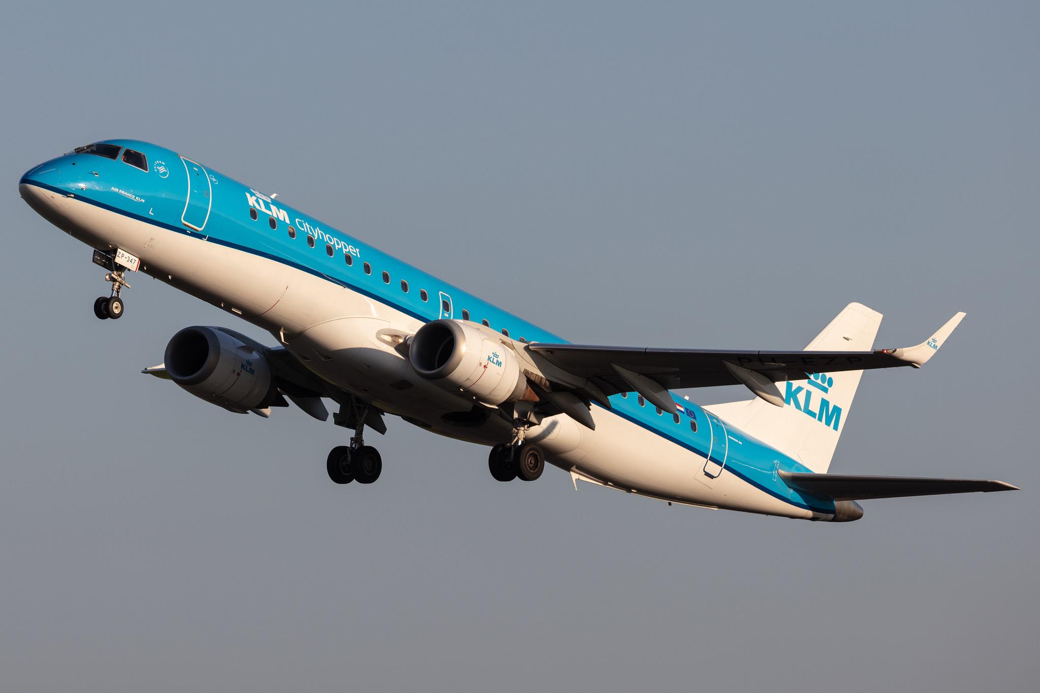 Amsterdam Schiphol: KLM (KL / KLM) | Operator: KLM Cityhopper |  Embraer E190STD E190 | PH-EZP | MSN 19000347