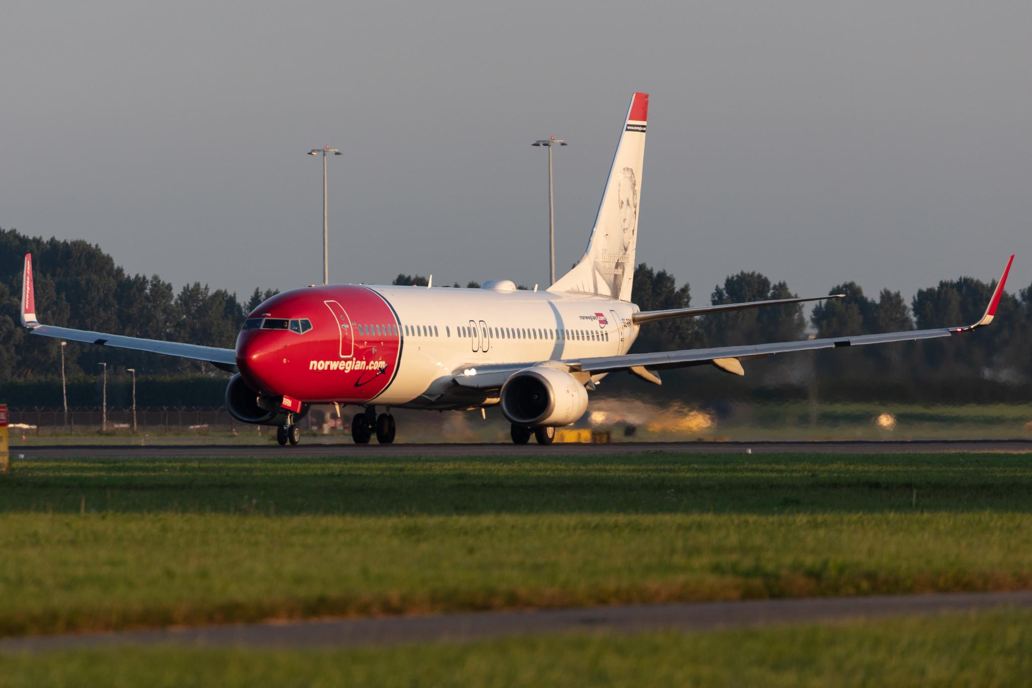 Amsterdam Schiphol: Norwegian (/ NAX) |  Livery: Karen Blixen Livery | Operator: Norwegian Air Sweden AOC |  Boeing 737-8JP B738 | SE-RRN | MSN 39006