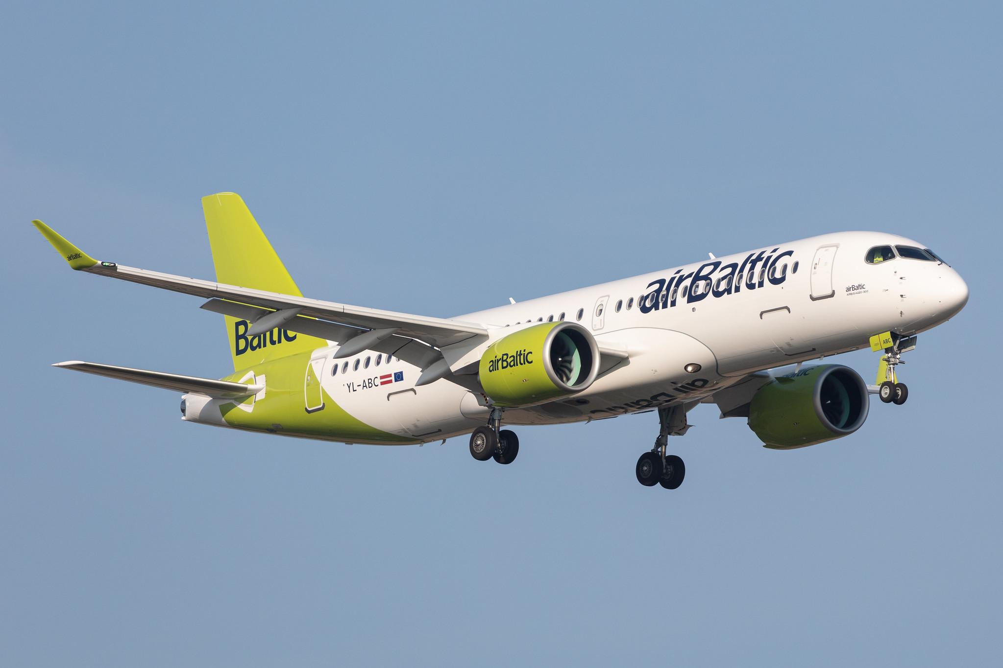 Amsterdam Schiphol: Air Baltic (BT / BTI) |  Airbus A220-300 BCS3 | YL-ABC | MSN 55127