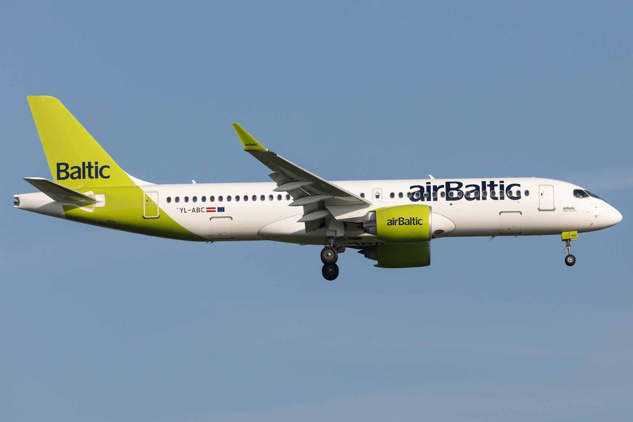 Amsterdam Schiphol: Air Baltic (BT / BTI) |  Airbus A220-300 BCS3 | YL-ABC | MSN 55127