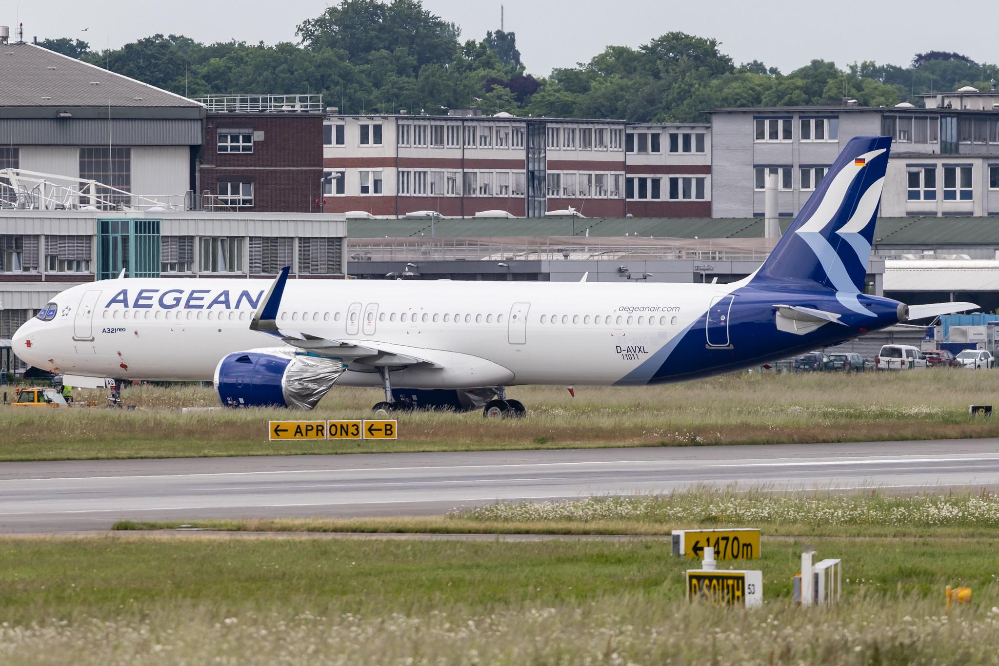 Hamburg Finkenwerder: Aegean Airlines (A3 / AEE) |  Airbus A321-271NX A21N | D-AVXL (SX-NAG) | MSN 11011