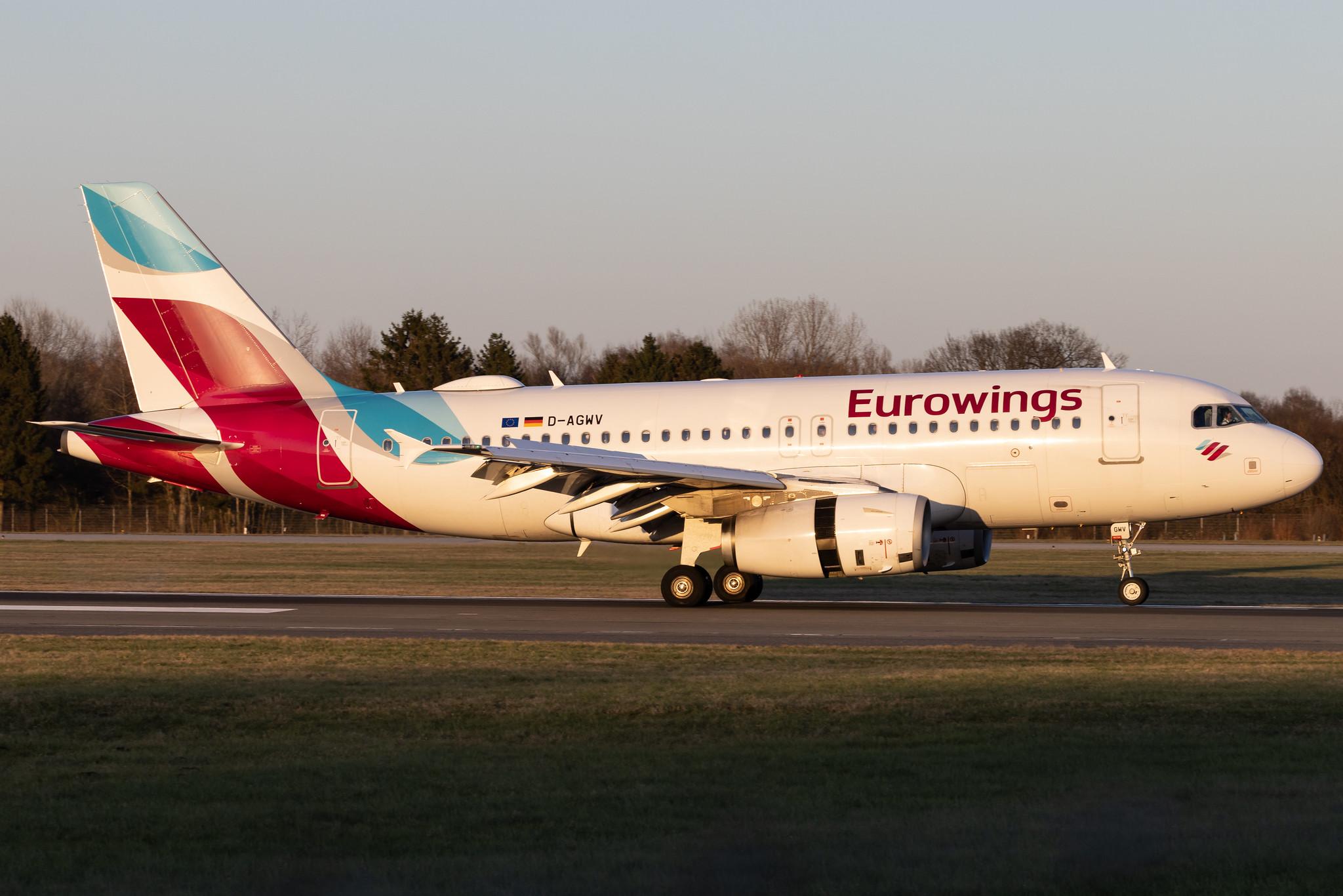Hamburg Airport: Eurowings (EW / EWG) |  Airbus A319-132 A319 | D-AGWV | MSN 5467
