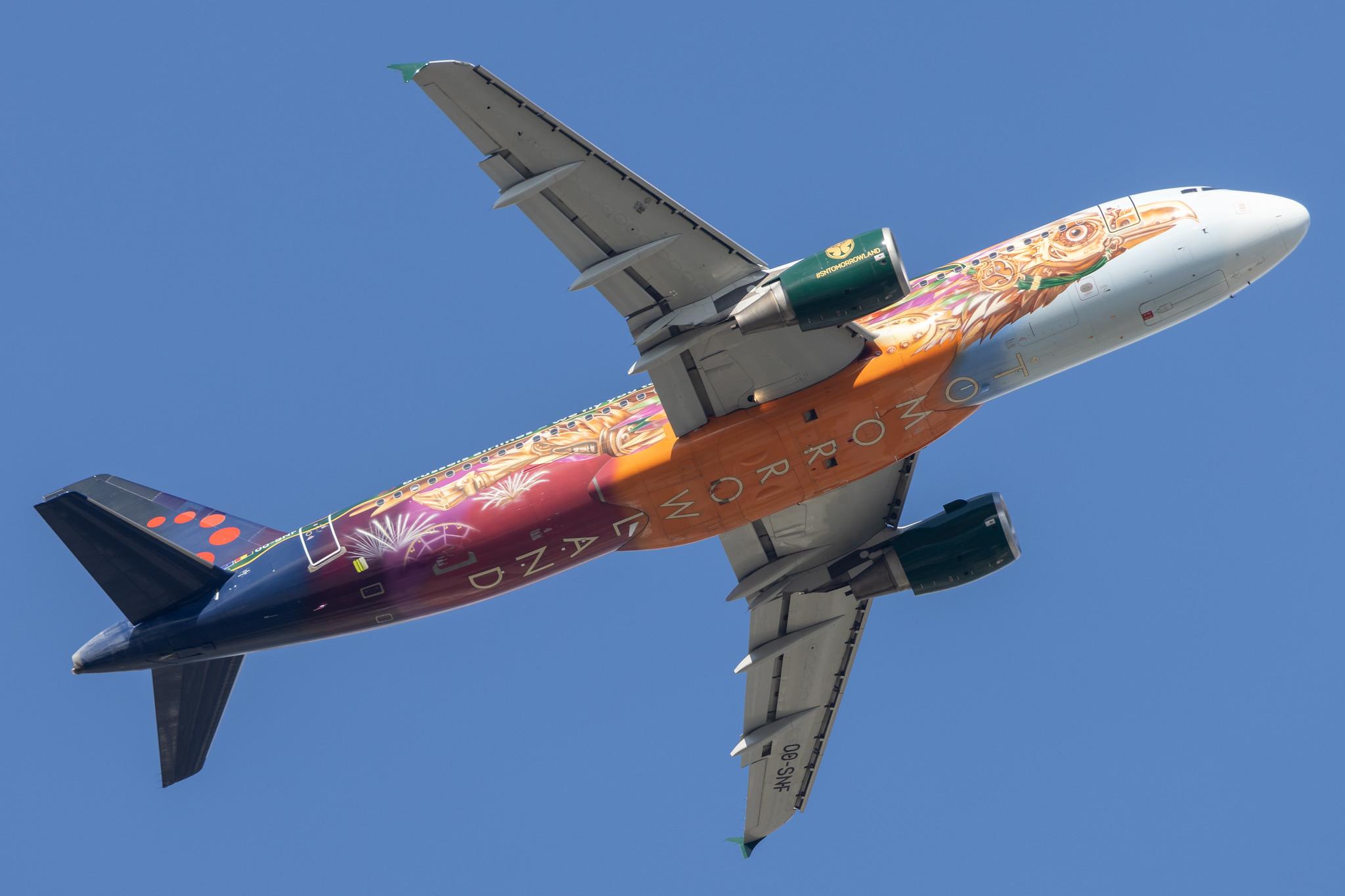 London Heathrow: Brussels Airlines (SN / BEL) |  Livery: Tomorrowland Livery |  Airbus A320-214 A320 | OO-SNF | MSN 2810