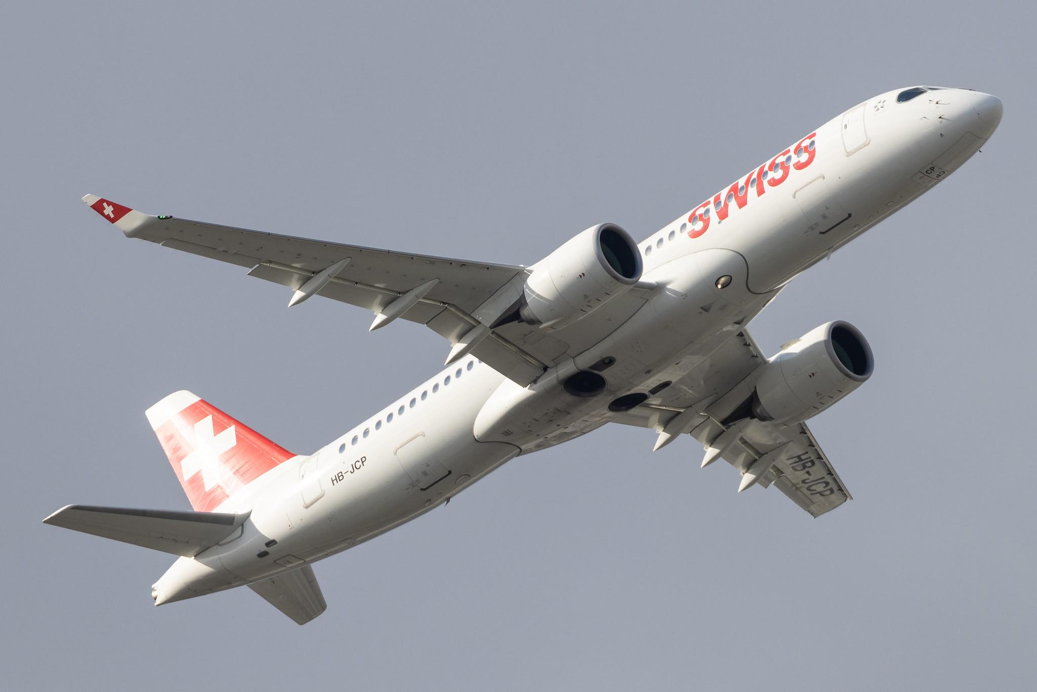 London Heathrow: Swiss (LX / SWR) |  Airbus A220-300 BCS3 | HB-JCP | MSN 55036