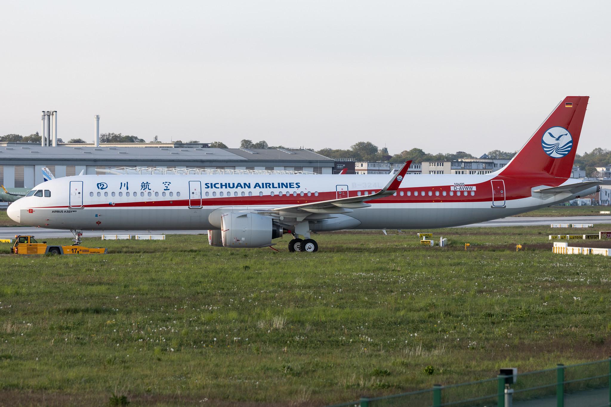 Hamburg Finkenwerder: Sichuan Airlines (3U / CSC) | Airbus A321-271N A21N | D-AVWW | B-324L | MSN 10455