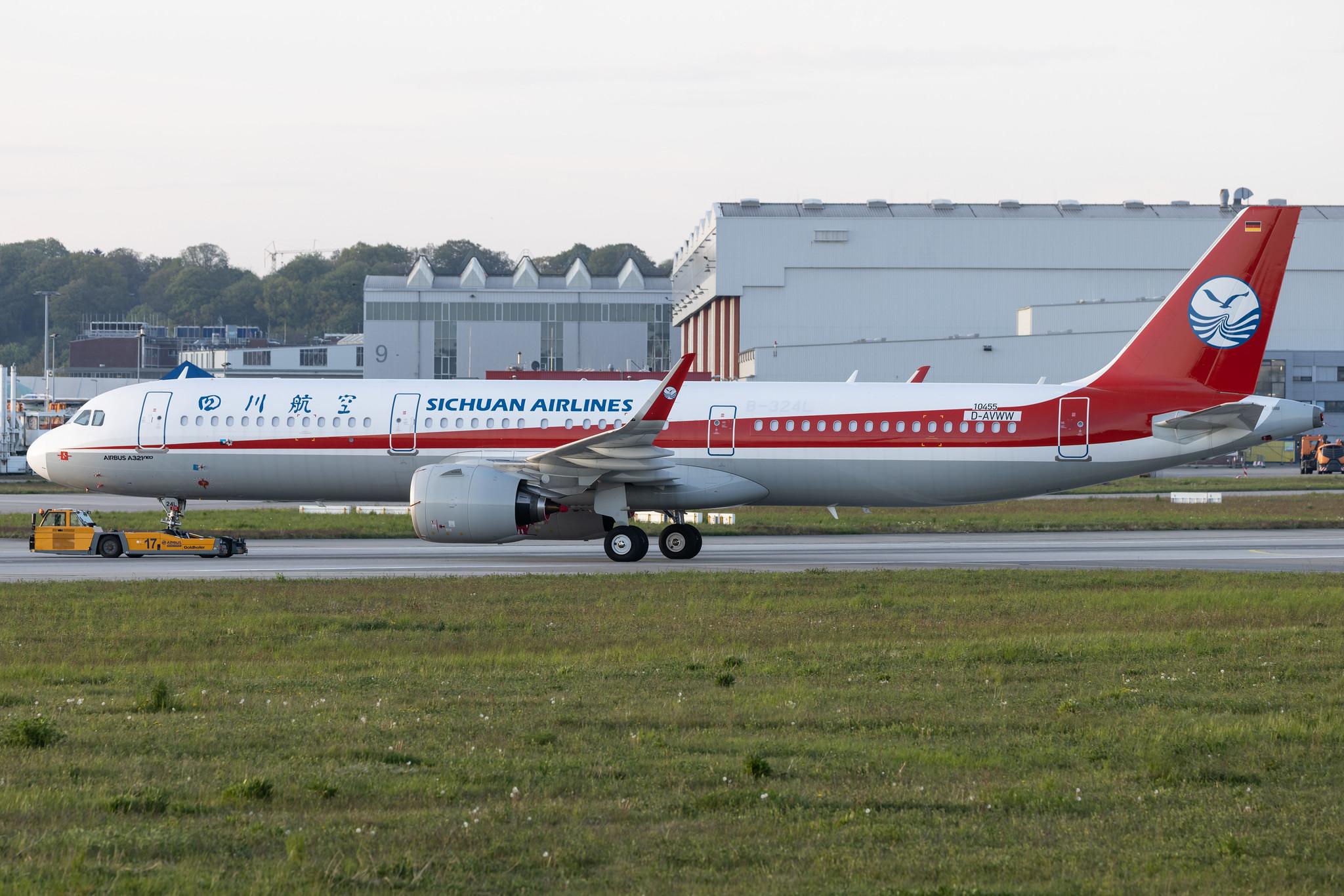 Hamburg Finkenwerder: Sichuan Airlines (3U / CSC) | Airbus A321-271N A21N | D-AVWW | B-324L | MSN 10455