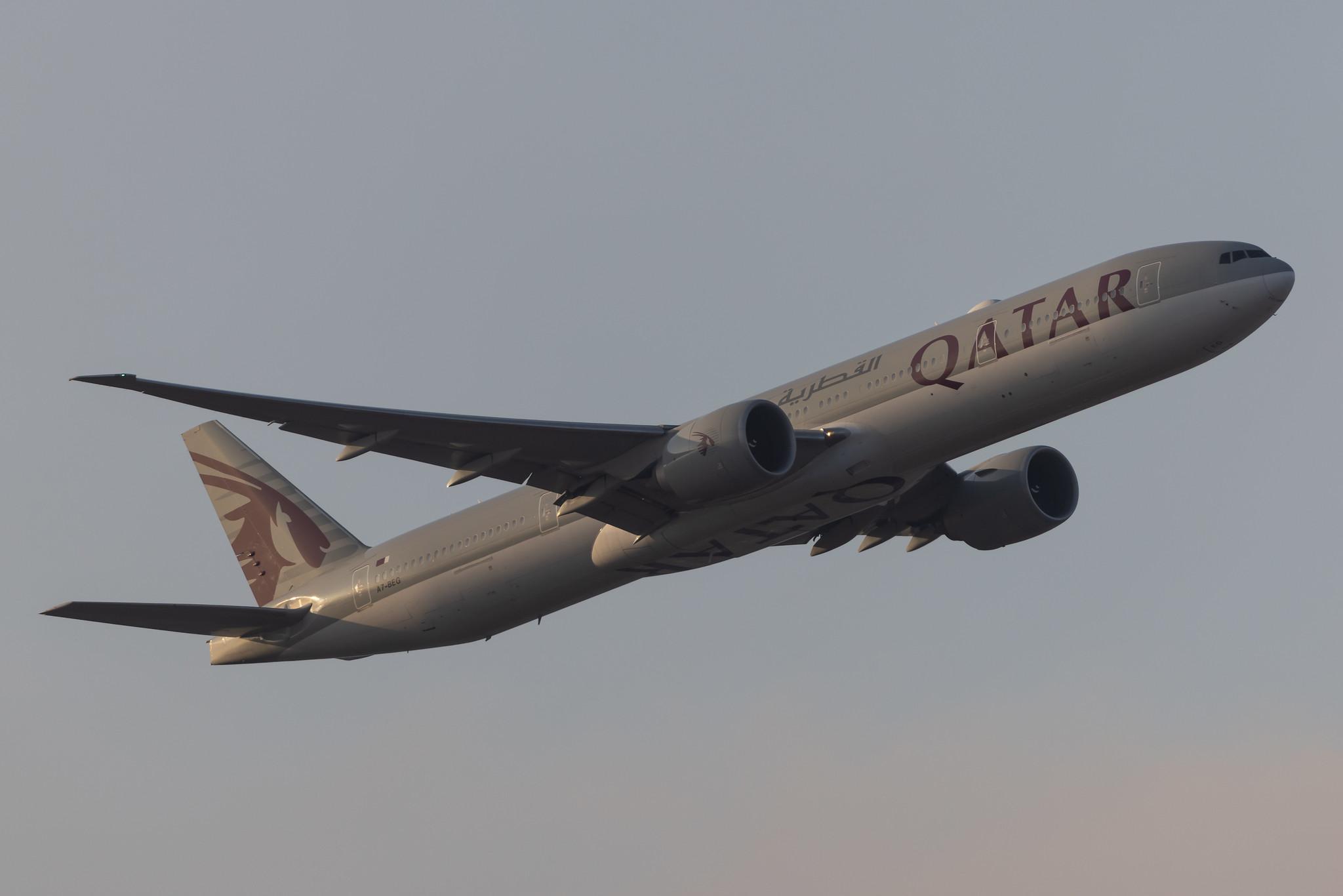 Frankfurt Airport: Qatar Airways (QR / QTR) |  Boeing 777-3DZ(ER) B77W | A7-BEG | MSN 60333