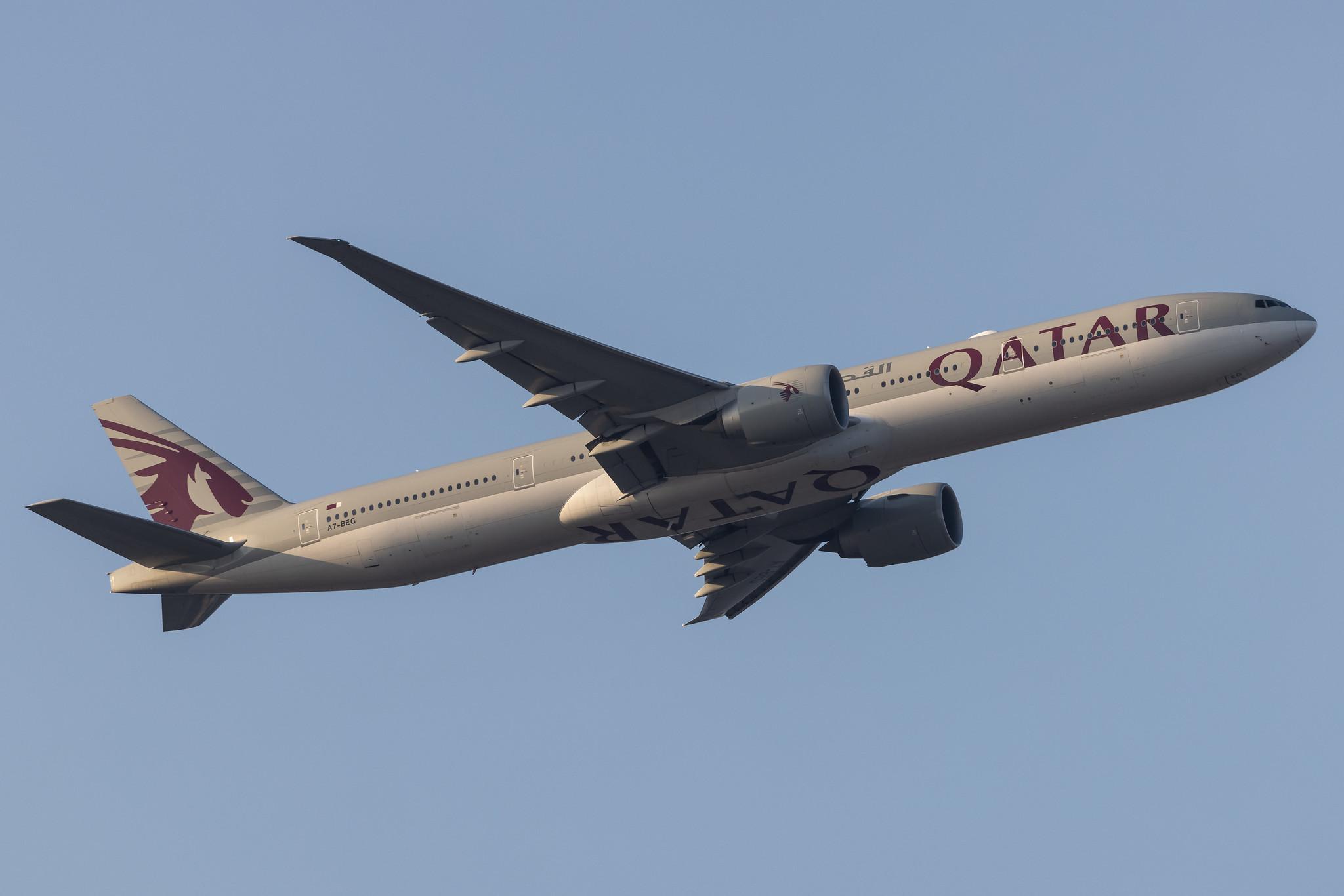 Frankfurt Airport: Qatar Airways (QR / QTR) |  Boeing 777-3DZ(ER) B77W | A7-BEG | MSN 60333