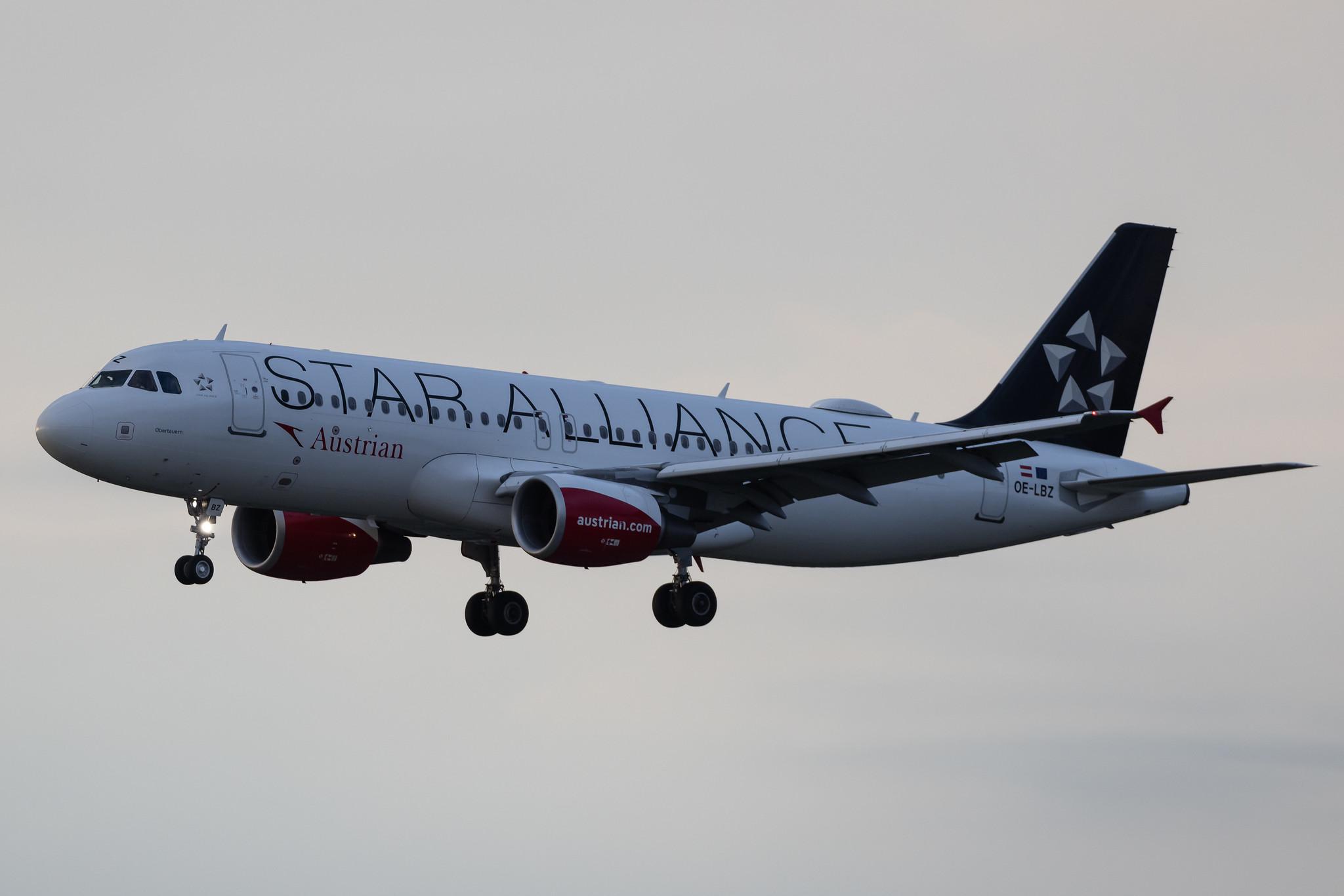 Hamburg Airport: Austrian Airlines (OS / AUA) | Livery: Star Alliance Livery | Airbus A320-214 A320 | OE-LBZ | MSN 5181