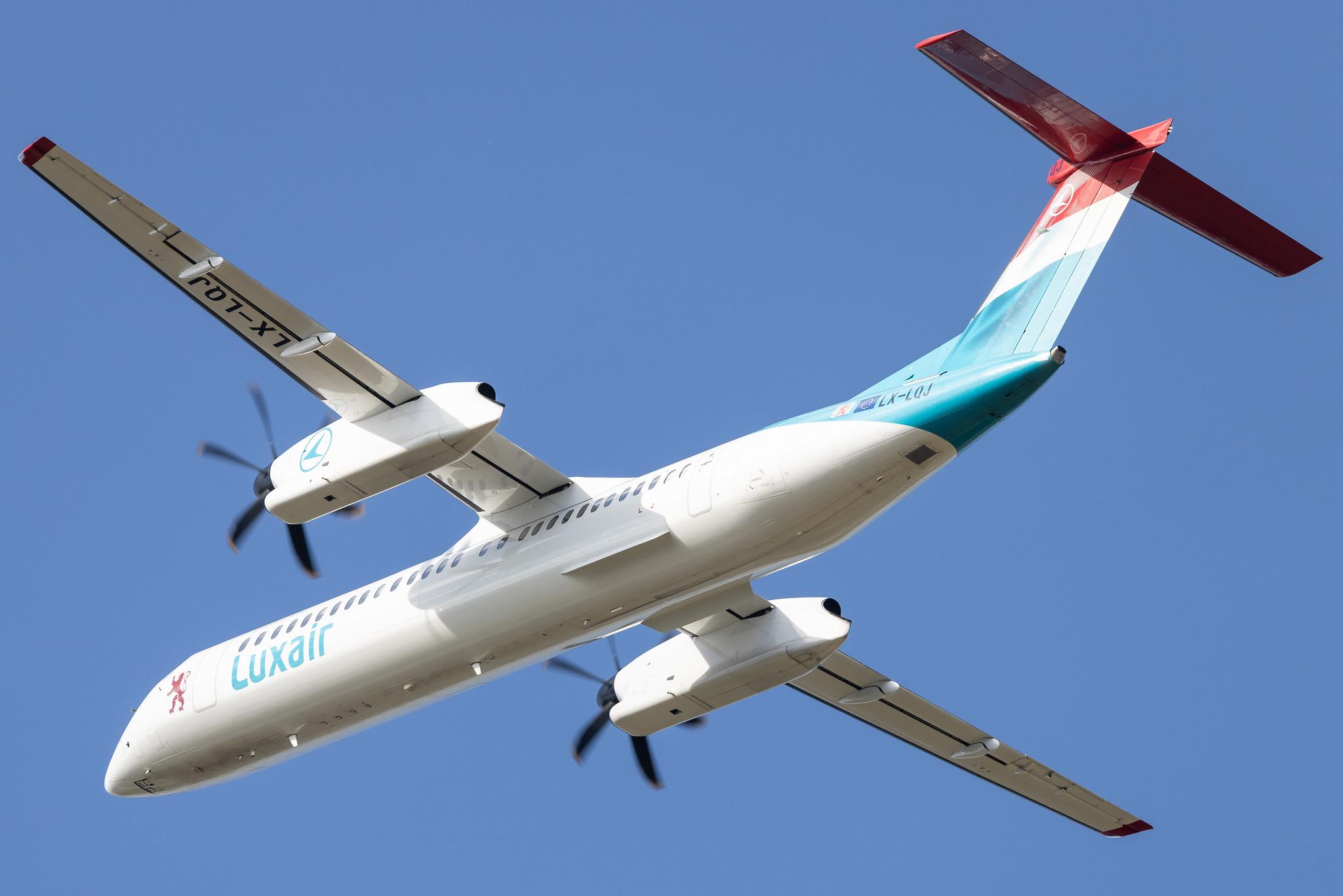 Hamburg Airport: Luxair (LG / LGL) | De Havilland Canada Dash 8-400 DH8D | LX-LQJ | MSN 4562