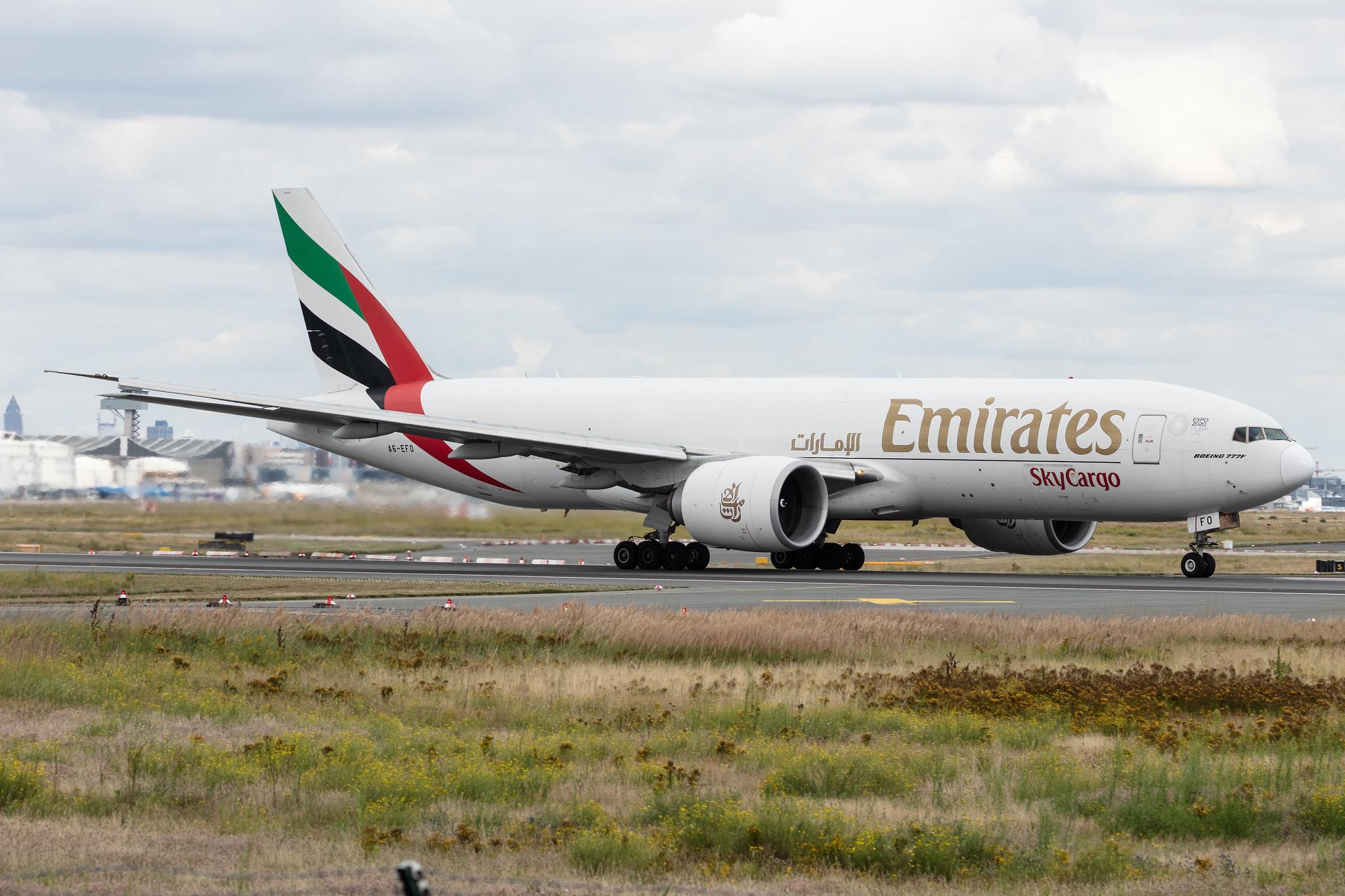 Frankfurt Airport: Emirates SkyCargo (EK / UAE) | Operator: Emirates |  Boeing 777-F1H B77L | A6-EFO | MSN 42233