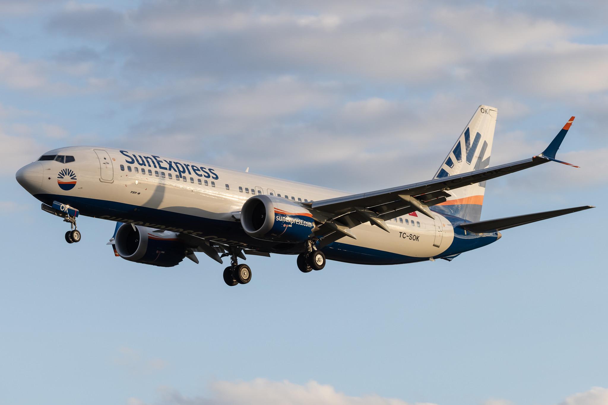 Hamburg Airport: SunExpress (XQ / SXS) |  Boeing 737 MAX 8 B38M | TC-SOK | MSN 61202