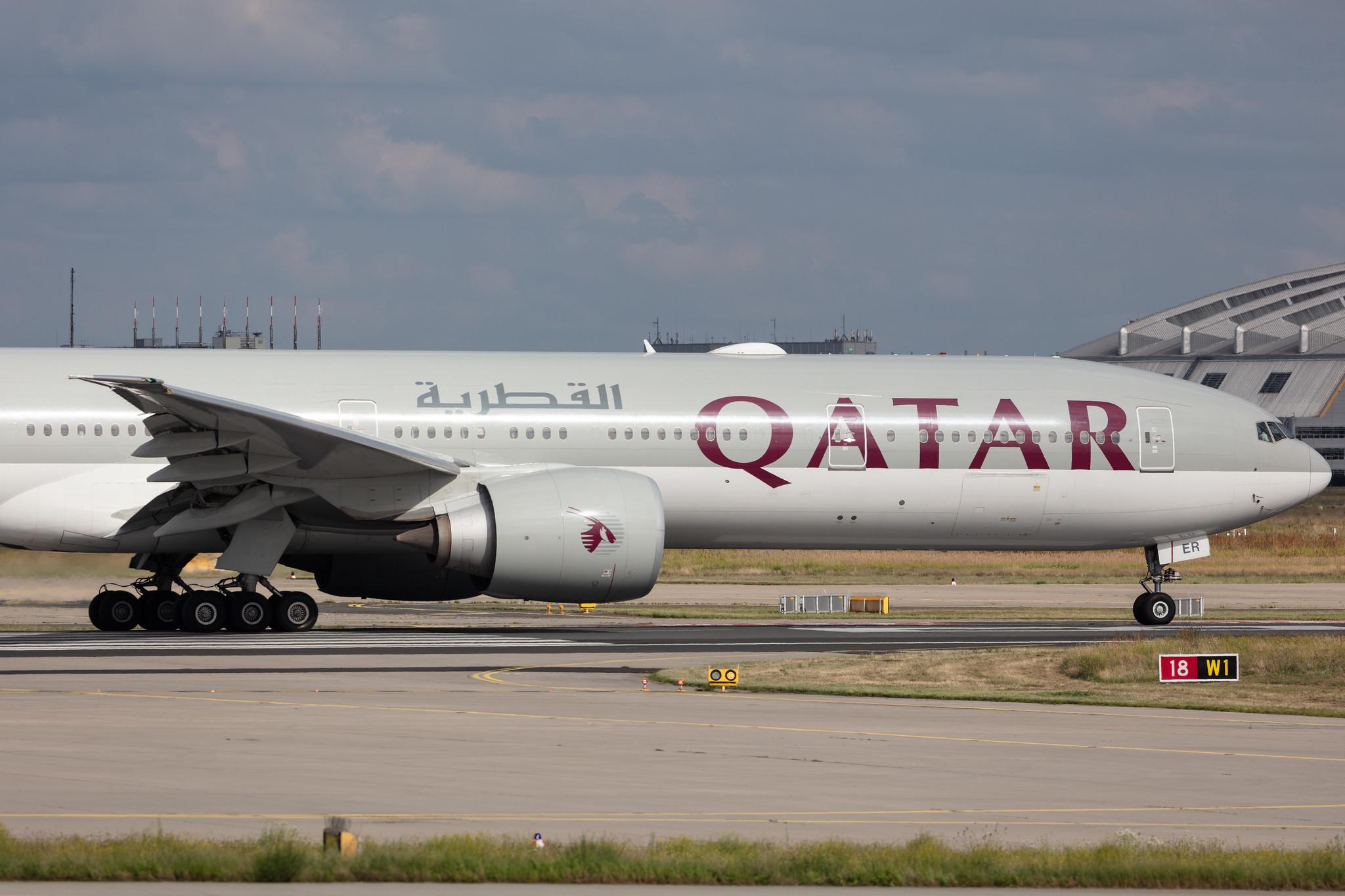 Frankfurt Airport: Qatar Airways (QR / QTR) |  Boeing 777-3DZ(ER) B77W | A7-BER | MSN 64086