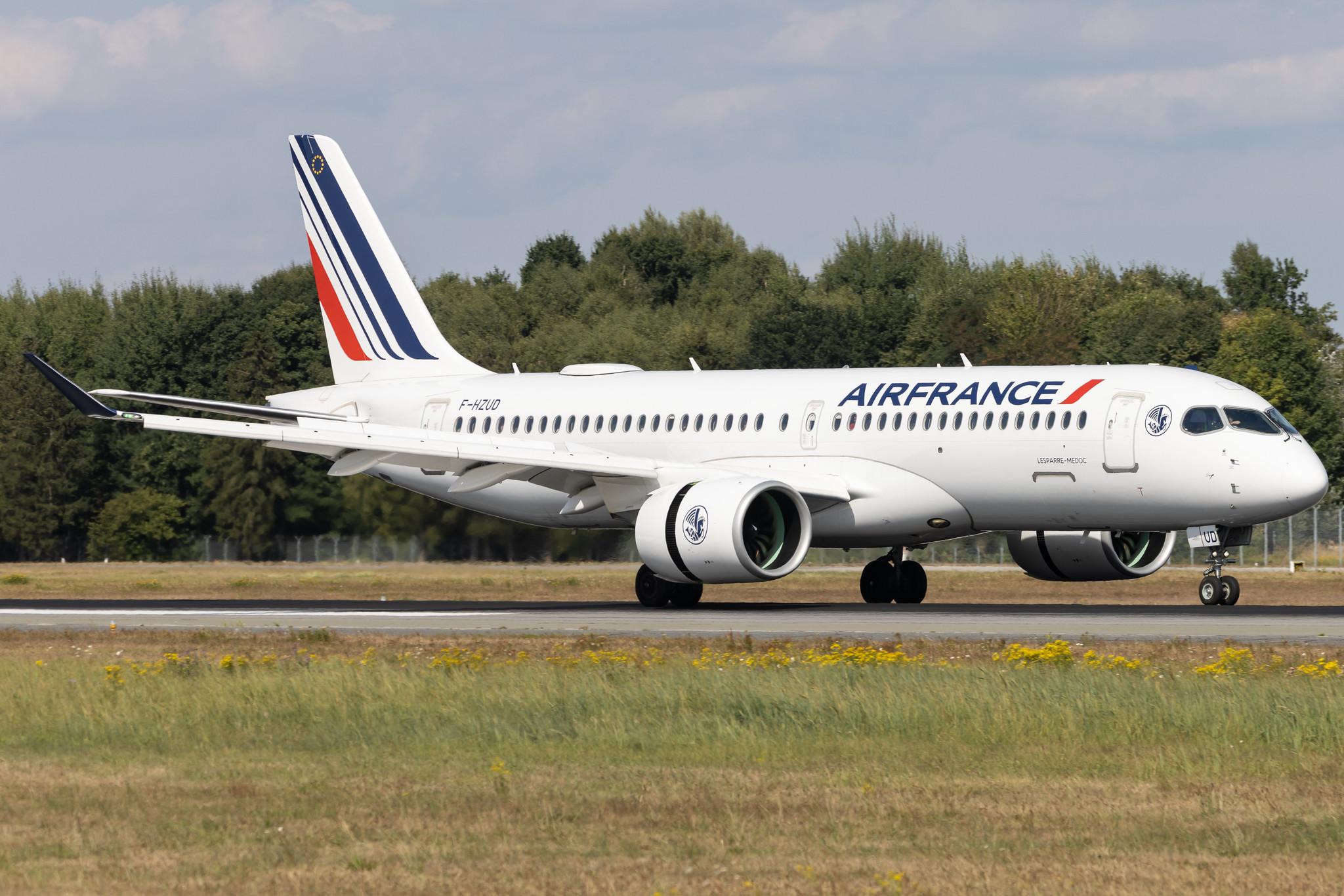 Hamburg Airport: Air France (AF / AFR) |  Airbus A220-300 BCS3 | F-HZUD | MSN 55141