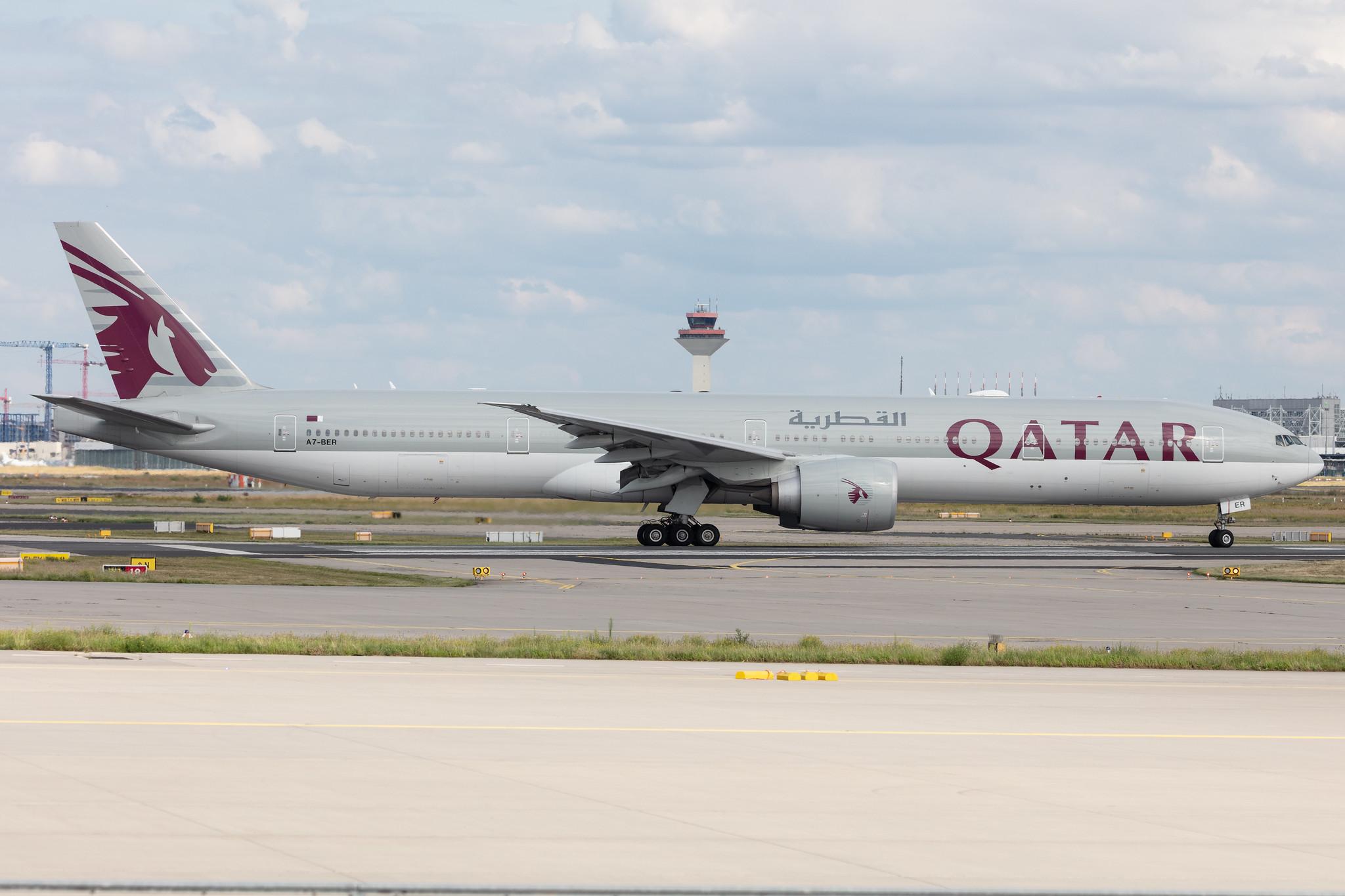 Frankfurt Airport: Qatar Airways (QR / QTR) |  Boeing 777-3DZ(ER) B77W | A7-BER | MSN 64086