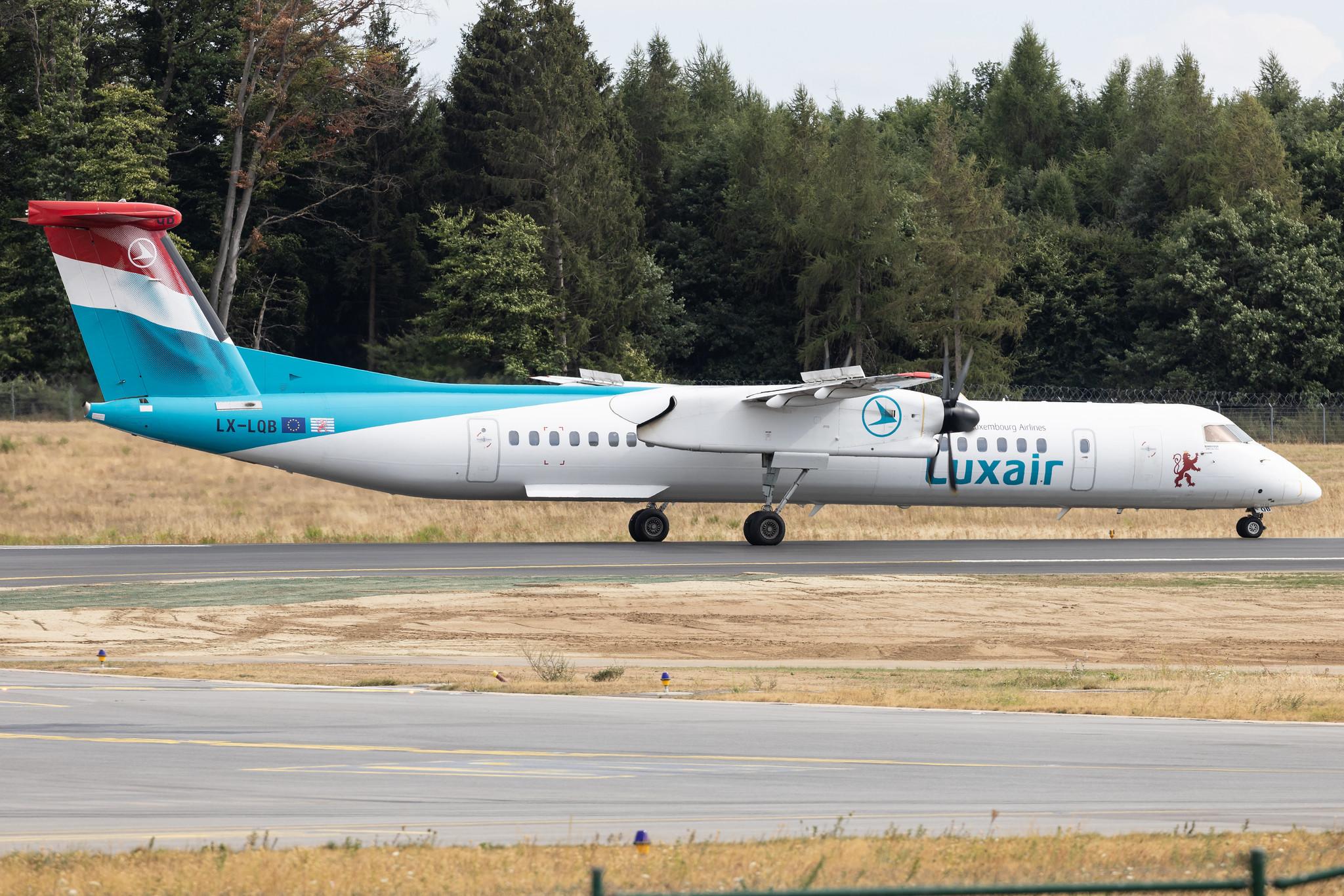 Luxembourg Findel Airport: Luxair (LG / LGL) | De Havilland Canada Dash 8-400 DH8D | LX-LQB | MSN 4512
