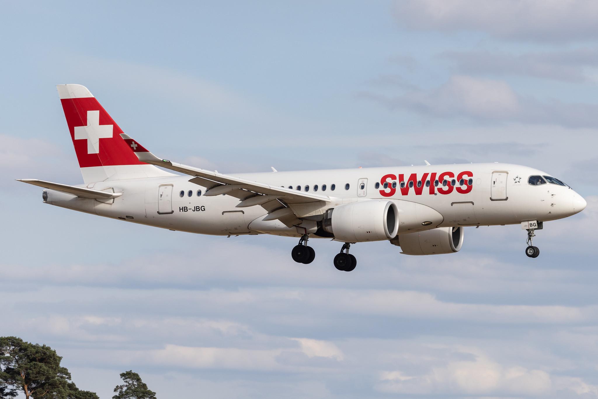 Luxembourg Findel Airport: Swiss (LX / SWR) | Airbus A220-100 BCS1 | HB-JBG | MSN 50016