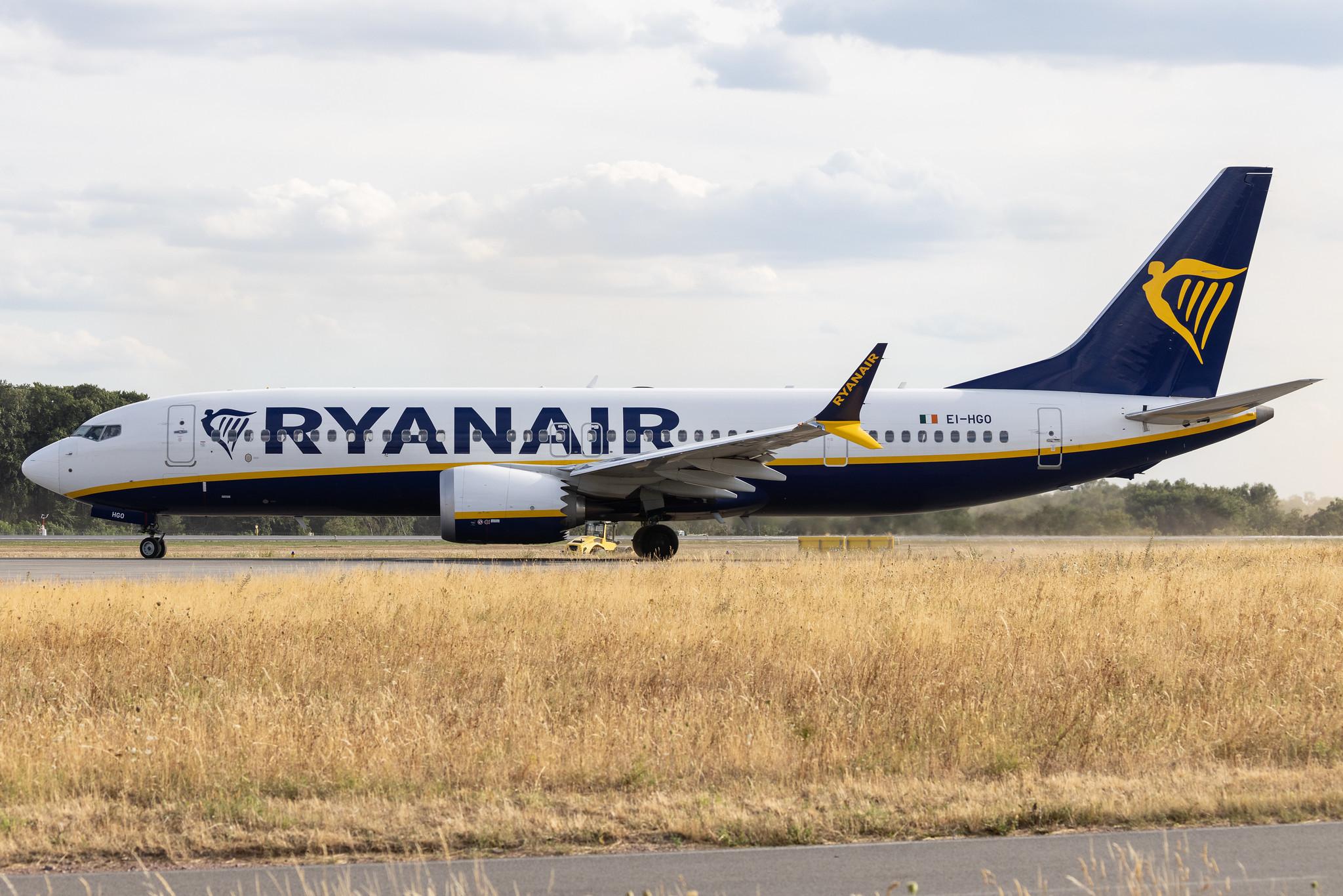 Luxembourg Findel Airport: Ryanair (FR / RYR) | Boeing 737 MAX 8-200 B38M | EI-HGO | MSN 65879