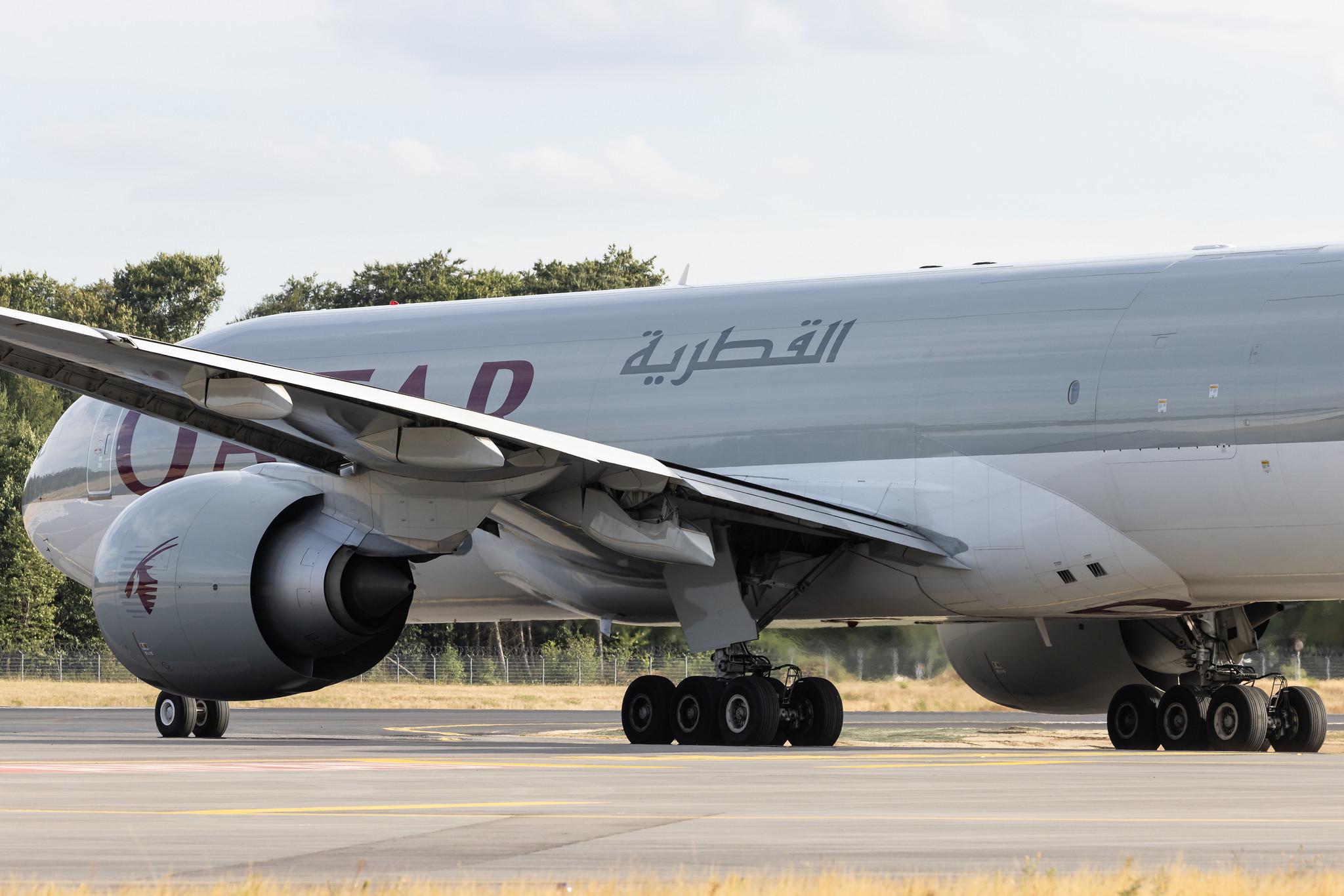 Luxembourg Findel Airport: Qatar Cargo (QR / QTR) | Operator: Qatar Airways |  Boeing 777-F B77L | A7-BFY | MSN 66871