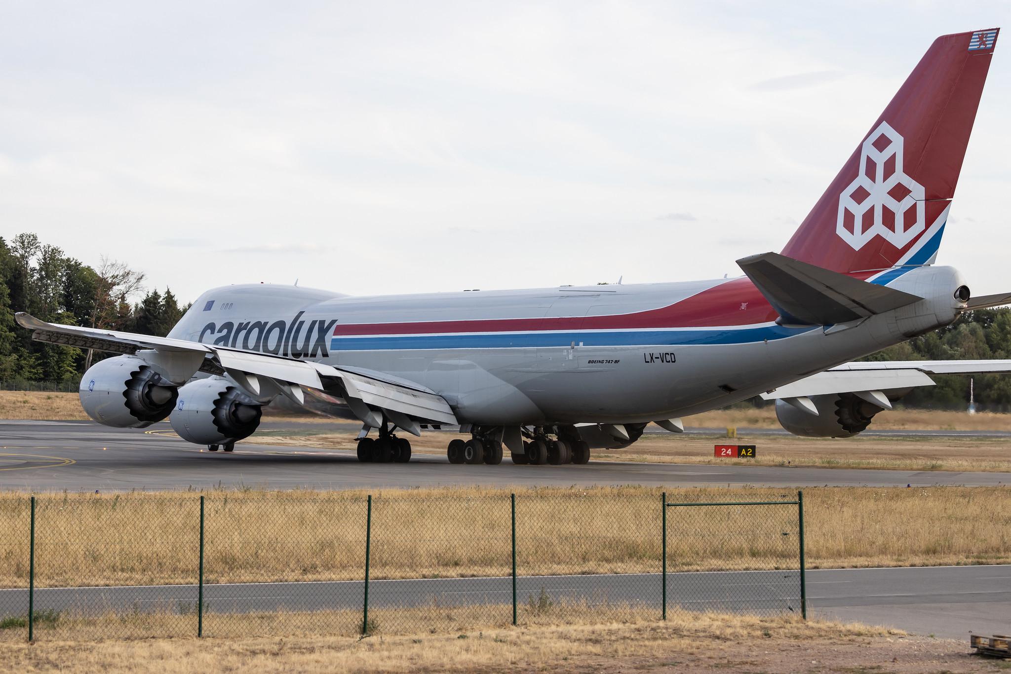 Luxembourg Findel Airport: Cargolux (CV / CLX) |  Boeing 747-8R7F B748 | LX-VCD | MSN 35809