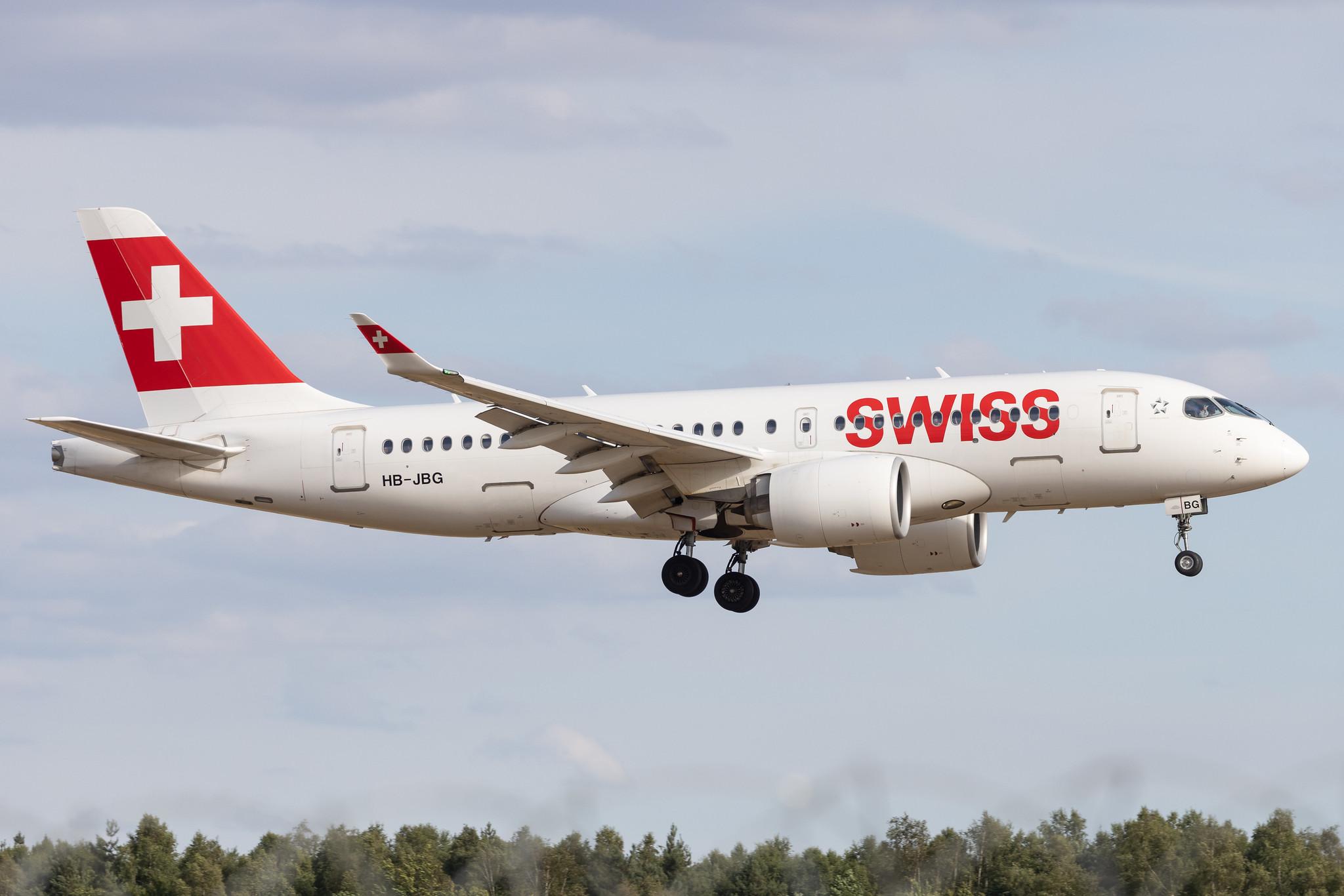 Luxembourg Findel Airport: Swiss (LX / SWR) | Airbus A220-100 BCS1 | HB-JBG | MSN 50016