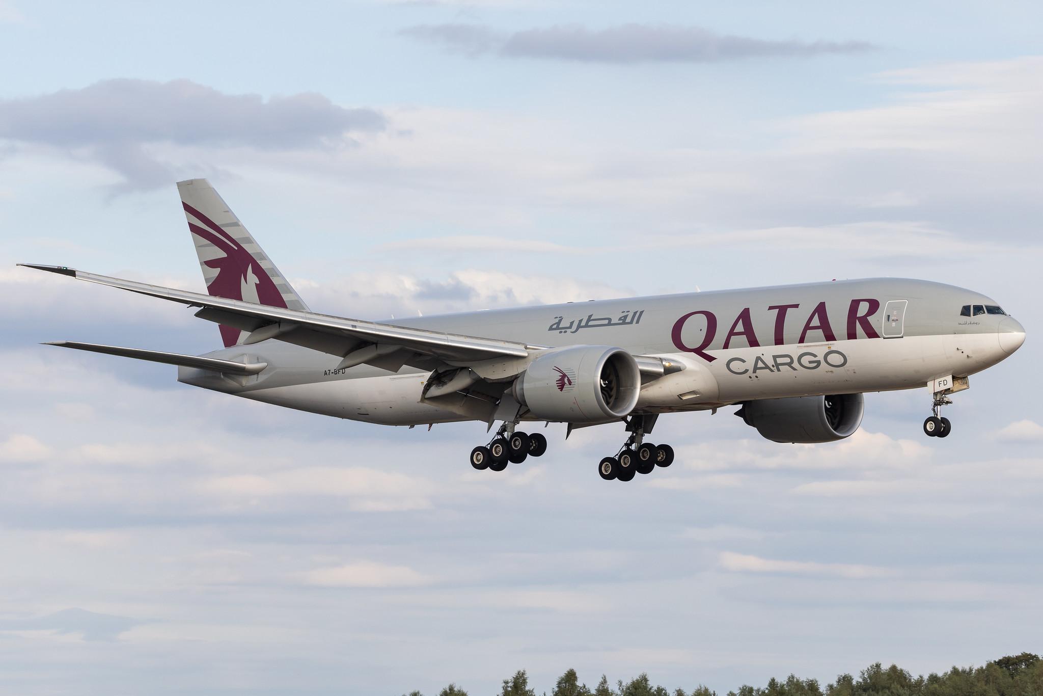 Luxembourg Findel Airport: Qatar Cargo (QR / QTR) | Operator: Qatar Airways |  Boeing 777-FDZ B77L | A7-BFD | MSN 41427