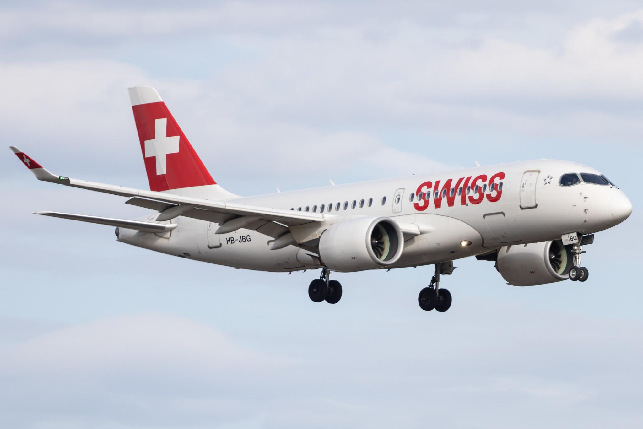 Luxembourg Findel Airport: Swiss (LX / SWR) | Airbus A220-100 BCS1 | HB-JBG | MSN 50016