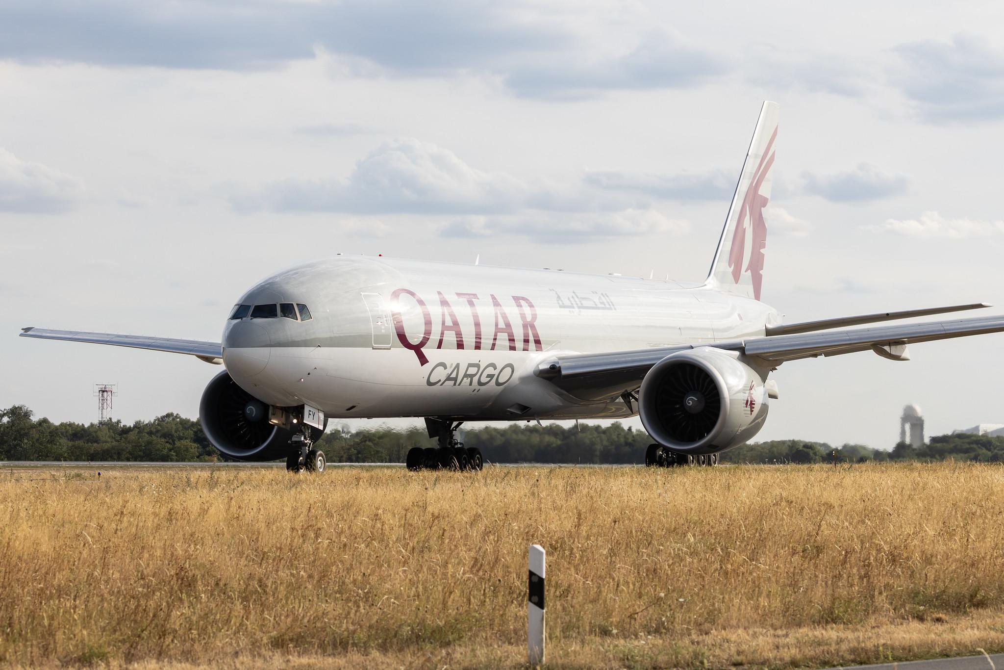 Luxembourg Findel Airport: Qatar Cargo (QR / QTR) | Operator: Qatar Airways |  Boeing 777-F B77L | A7-BFY | MSN 66871