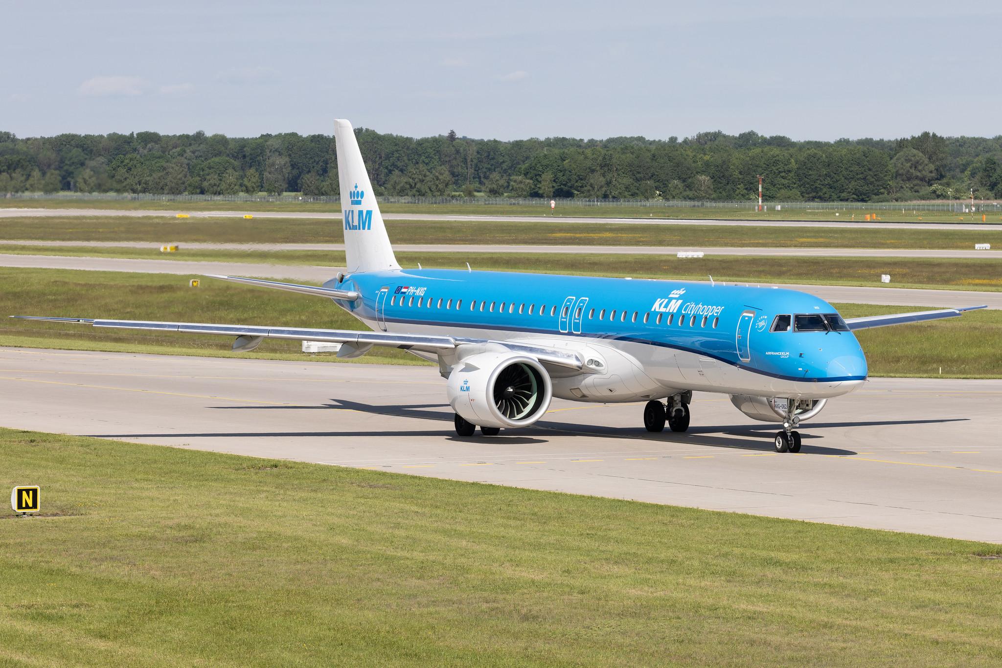 Munich Airport: KLM (KL / KLM) | Operator: KLM Cityhopper | Embraer E195-E2 E295 | PH-NXG | MSN 19020062