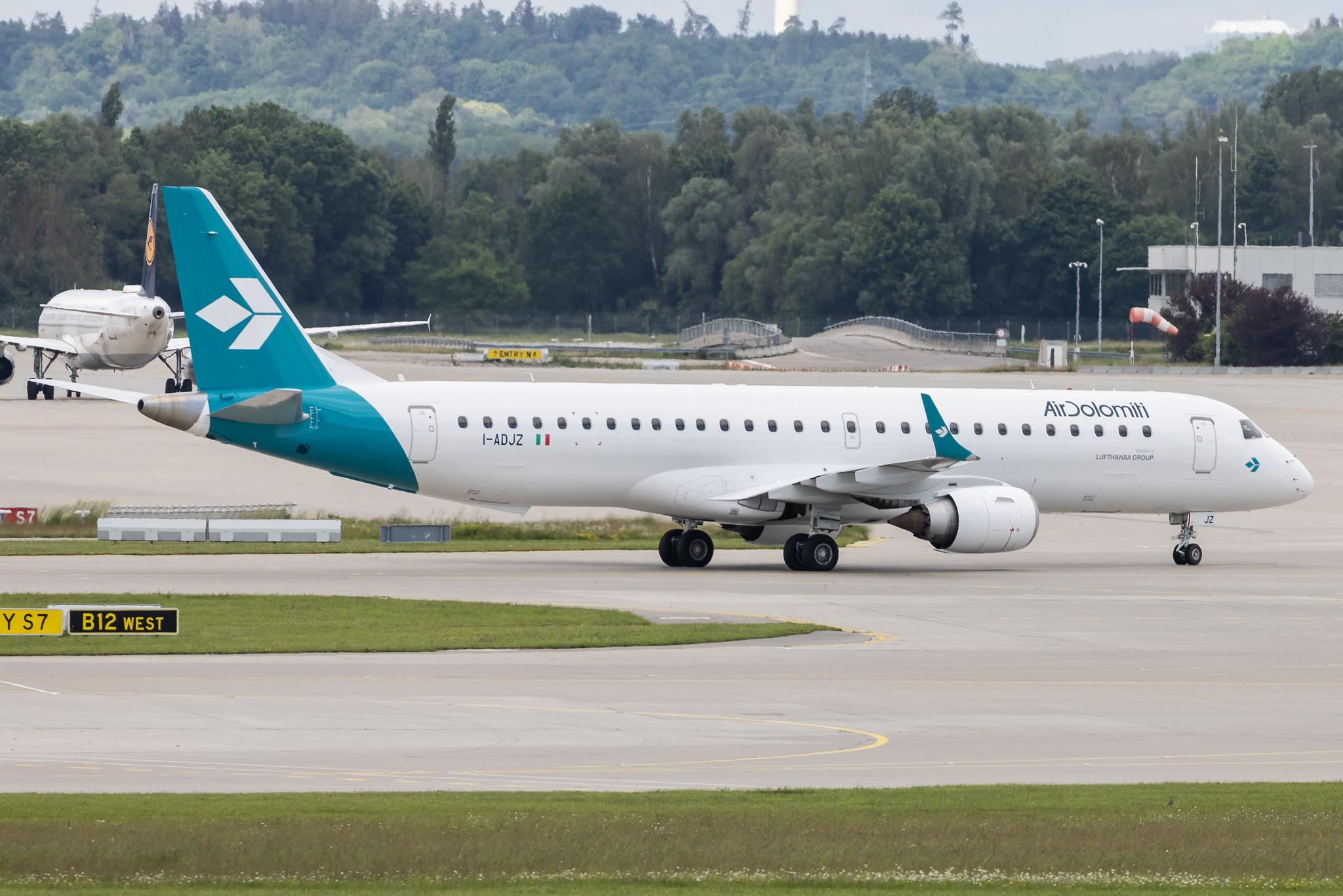 Munich Airport: Air Dolomiti (EN / DLA) | Embraer E195LR E195 | I-ADJZ | MSN 19000316