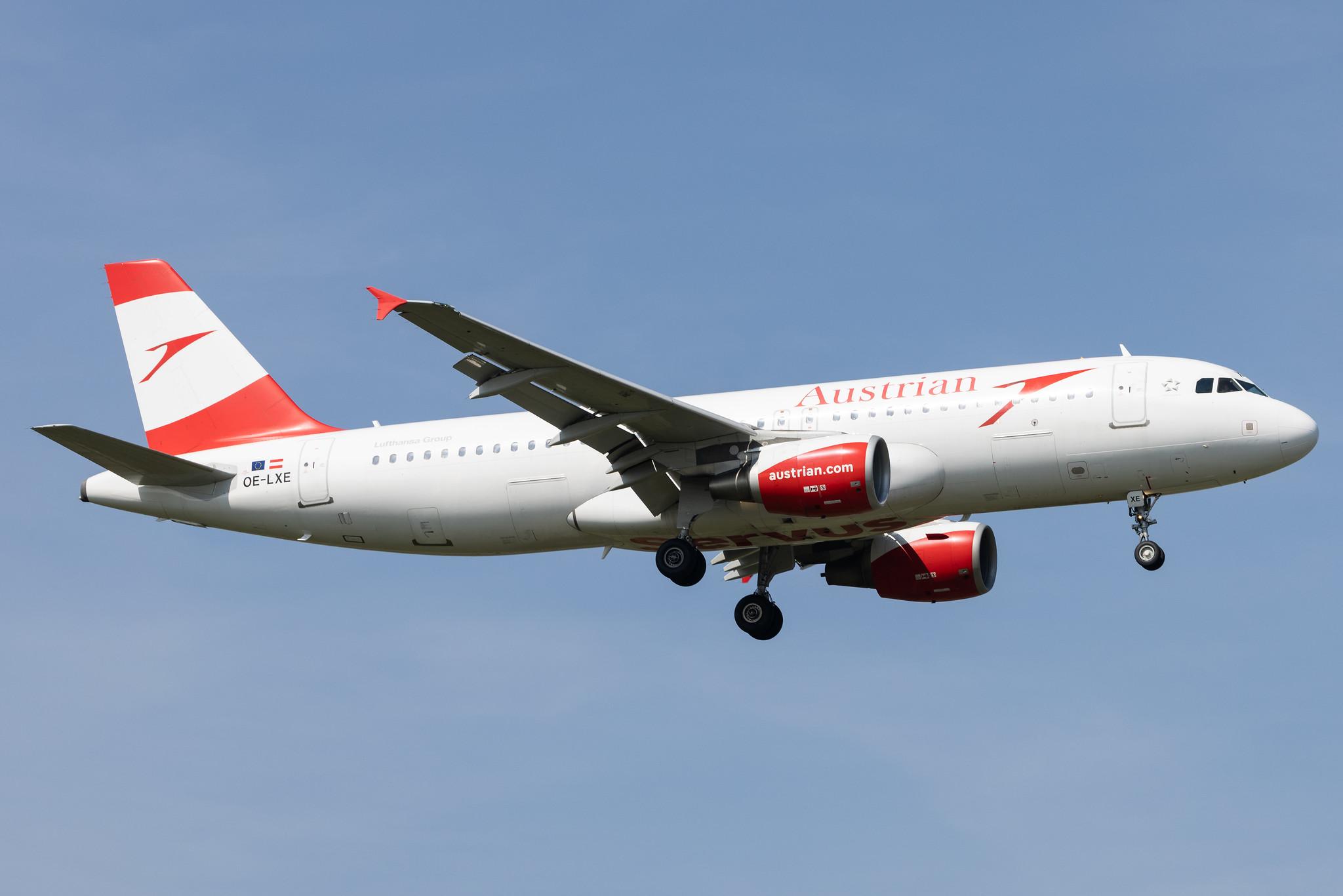London Heathrow: Austrian Airlines (OS / AUA) |  Airbus A320-216 A320 | OE-LXE | MSN 3532