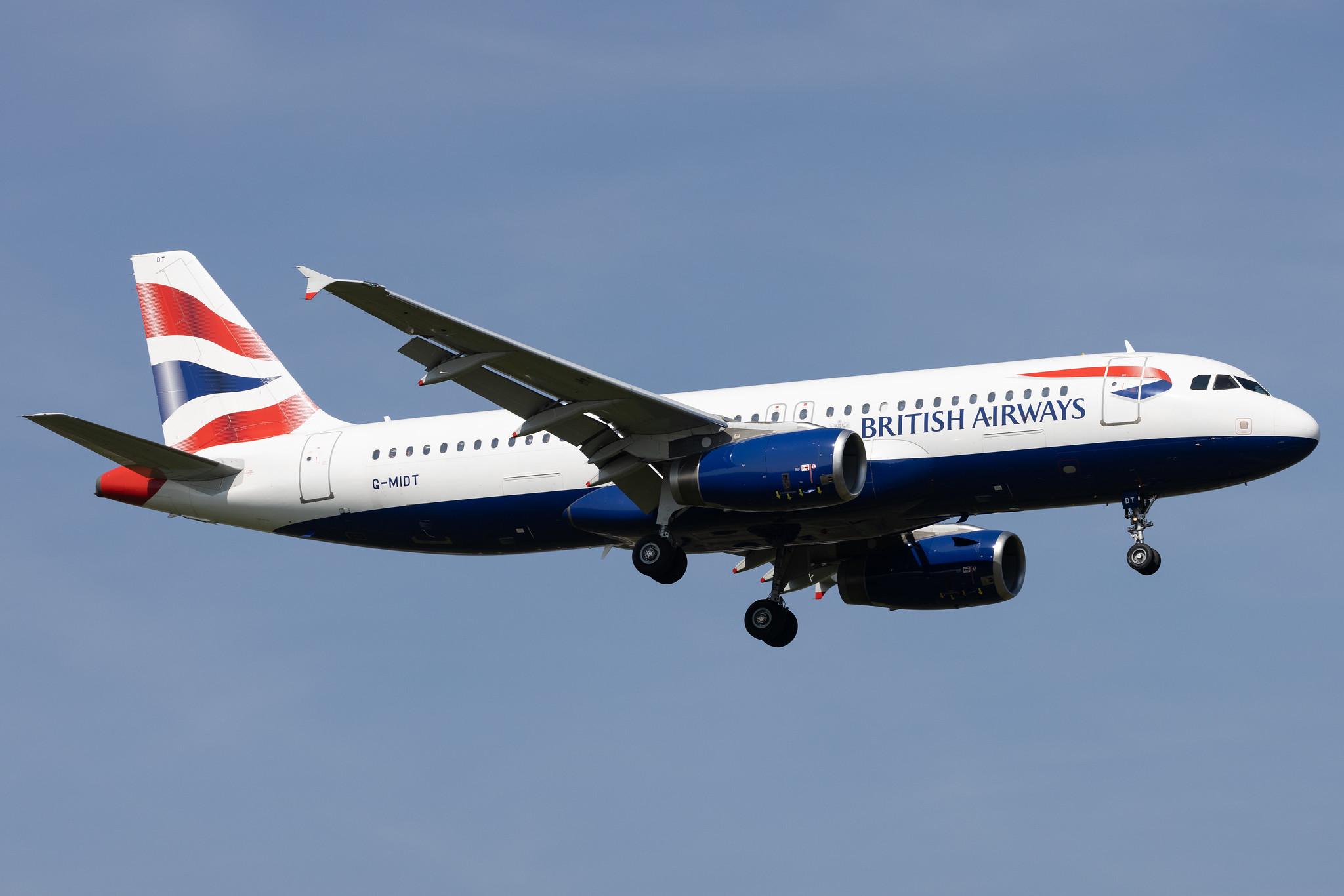London Heathrow: British Airways (BA / BAW) |  Airbus A320-232 A320 | G-MIDT | MSN 1418