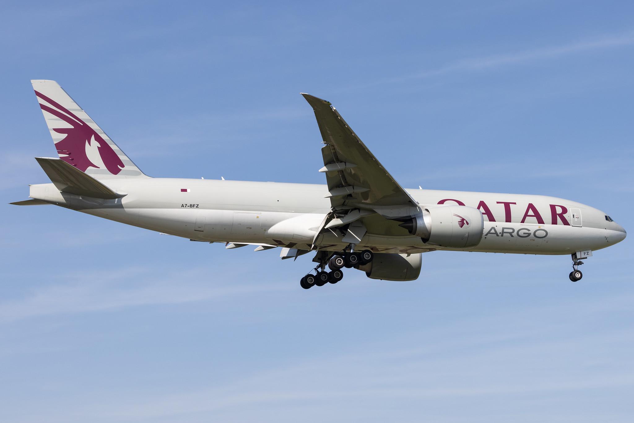 London Heathrow: Qatar Cargo (QR / QTR) | Operator: Qatar Airways |  Boeing 777-F B77L | A7-BFZ | MSN 66872