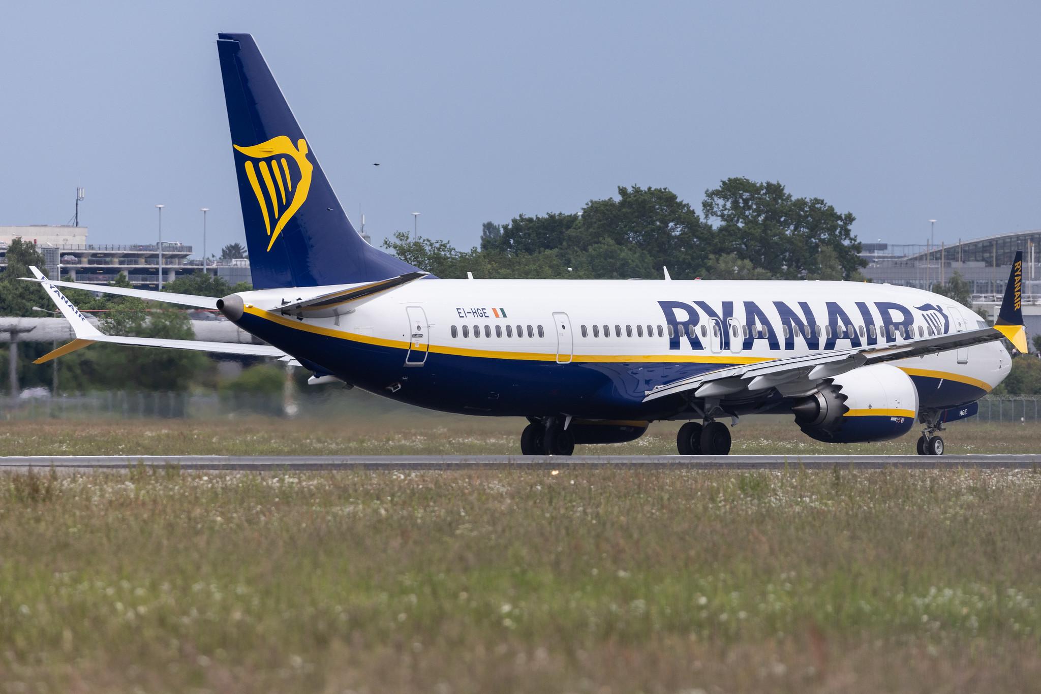 Hamburg Airport: Ryanair (FR / RYR) | Boeing 737 MAX 8-200 B38M | EI-HGE | MSN 62311