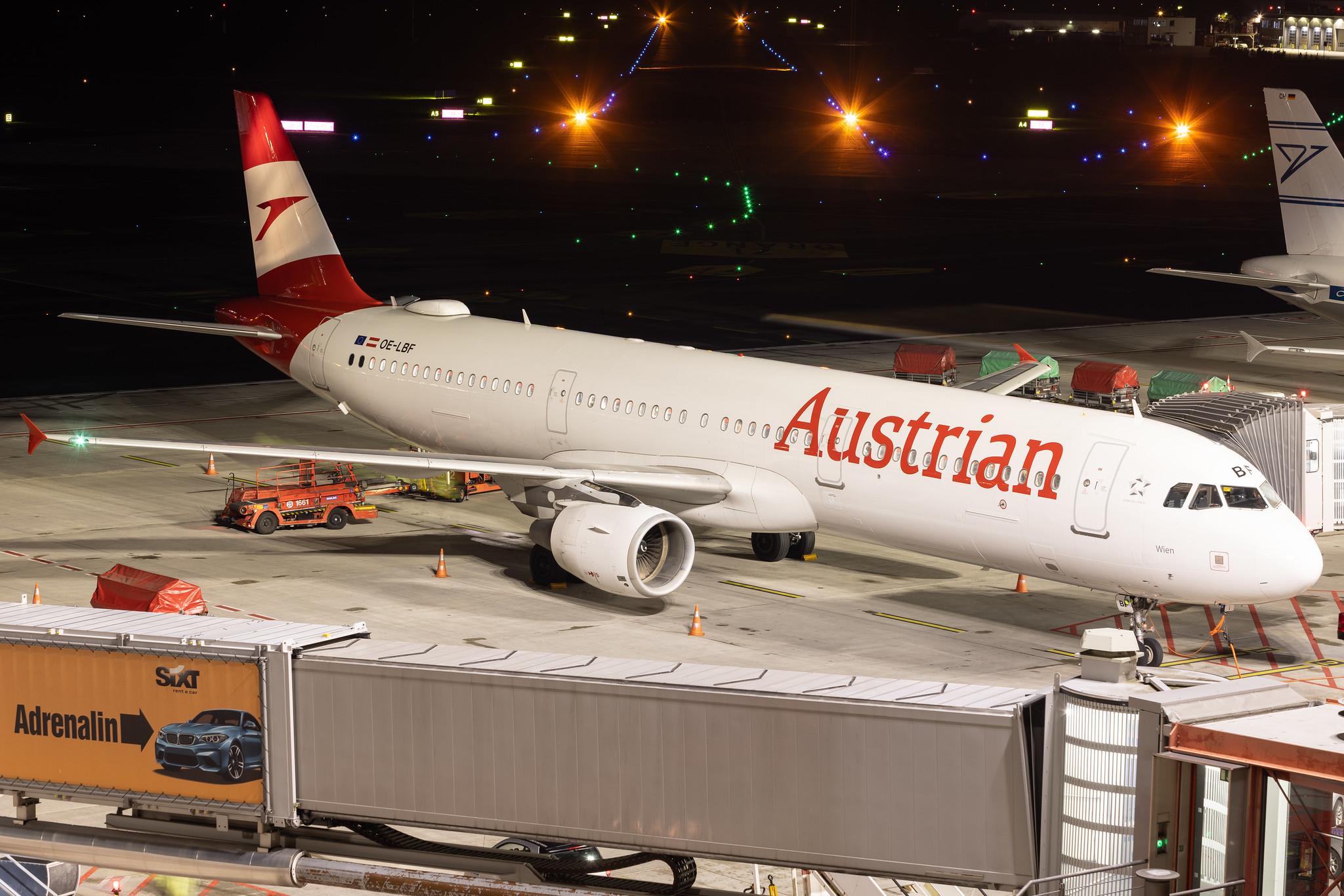 Hamburg Airport: Austrian Airlines (OS / AUA) | Airbus A321-211 A321 | OE-LBF | MSN 1458