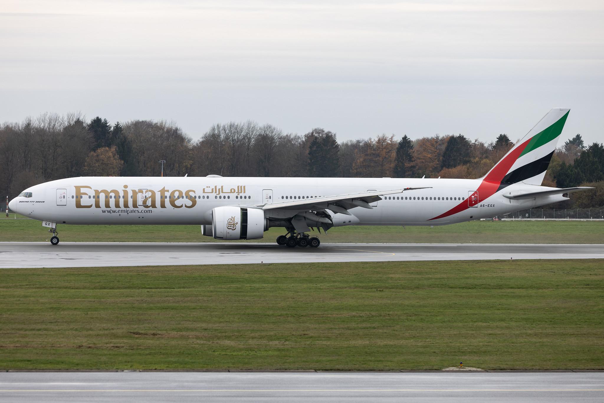 Hamburg Airport: Emirates (EK / UAE) |  Boeing 777-31H(ER) B77W | A6-EGX | MSN 35602