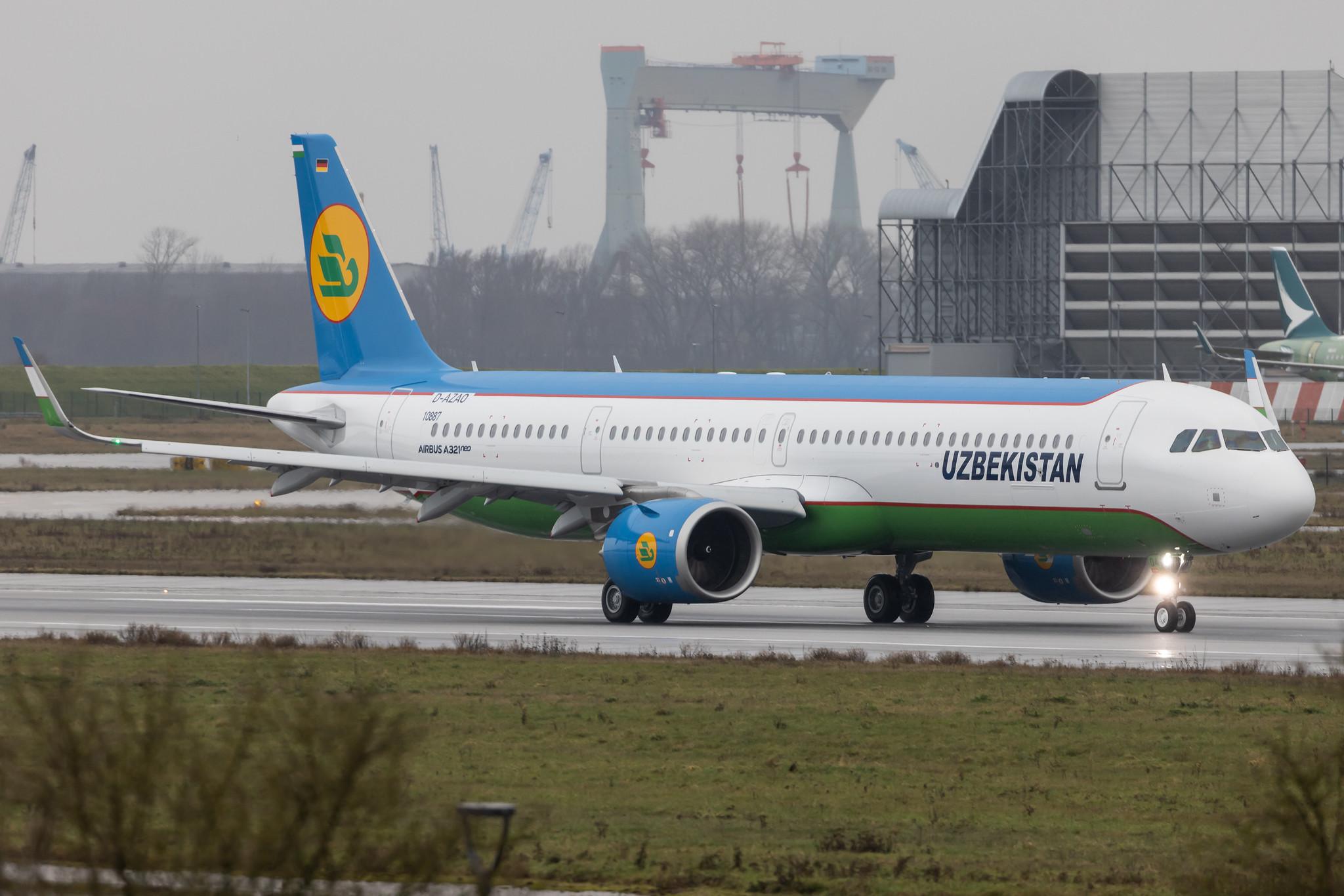 Hamburg Finkenwerder: Uzbekistan Airways (HY / UZB) | Airbus A321-253NX A21N | D-AZAO | UK-32104 | MSN 10887