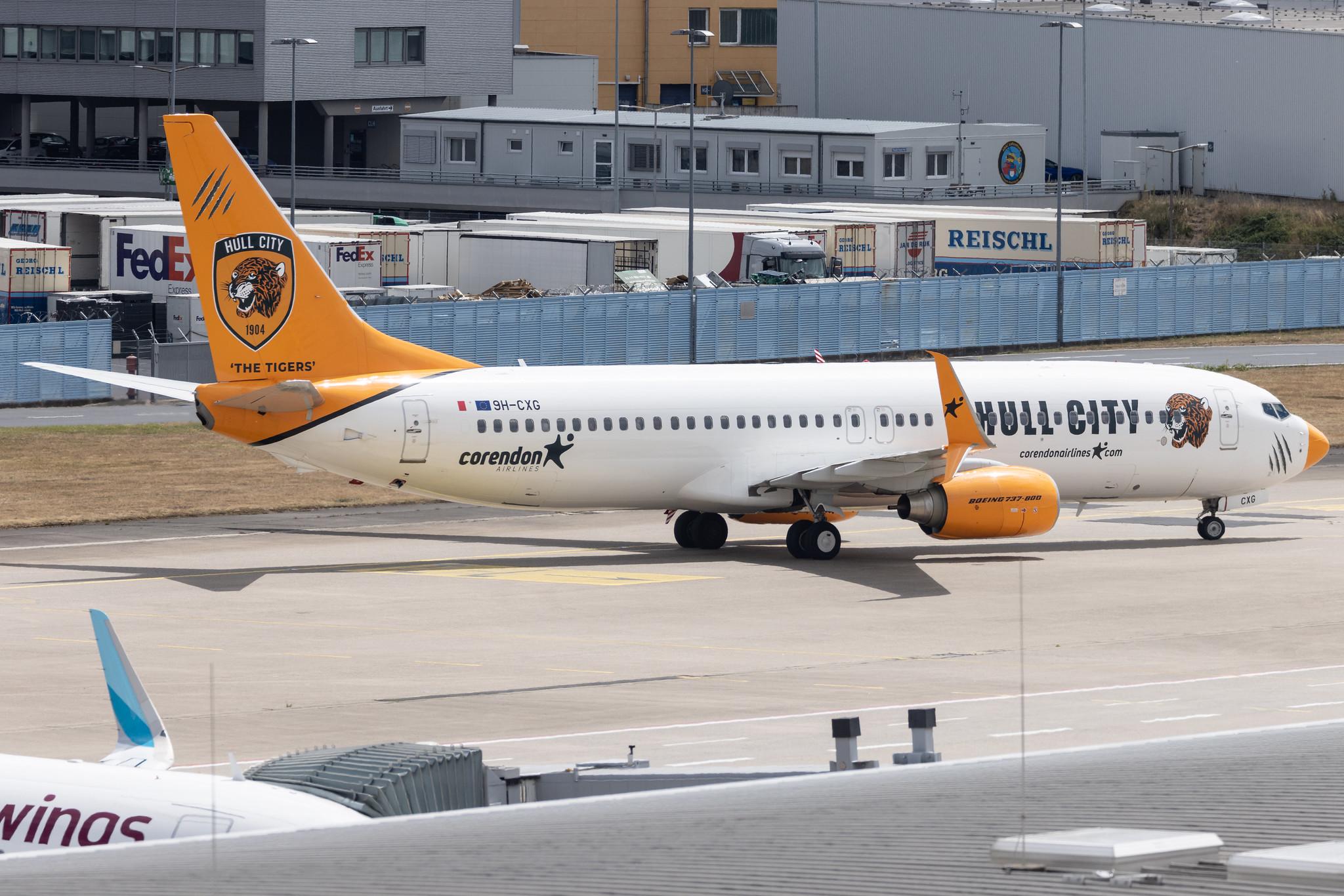 Köln Bonn Airport: Corendon Airlines (XC / CAI) |  Livery: Hull City Livery | Operator: Corendon Airlines Europe |  Boeing 737-8K5(WL) B738 | 9H-CXG | MSN 37254