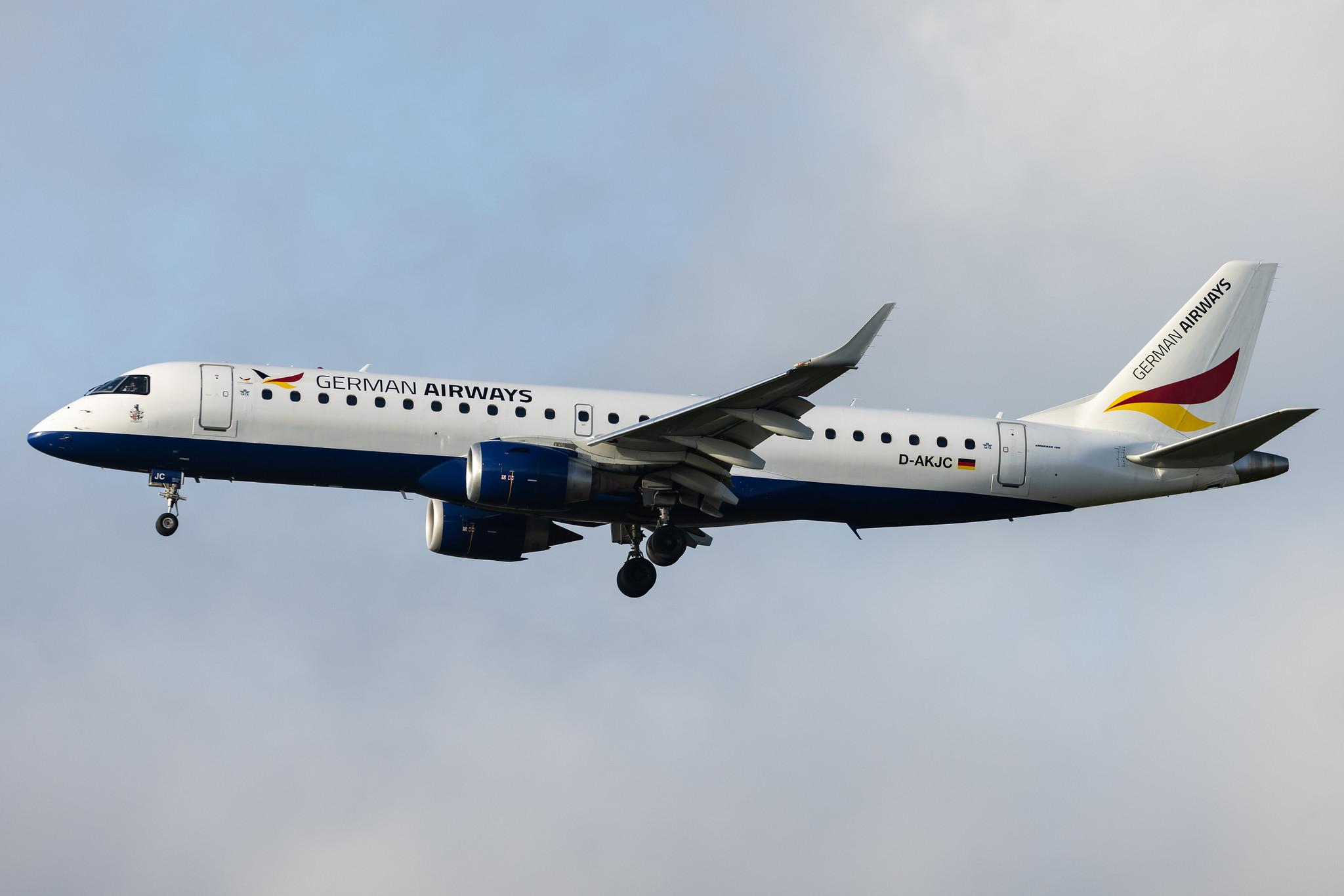 Amsterdam Schiphol: German Airways (ZQ / GER) | Embraer E190SR E190 | D-AKJC | MSN 19000189