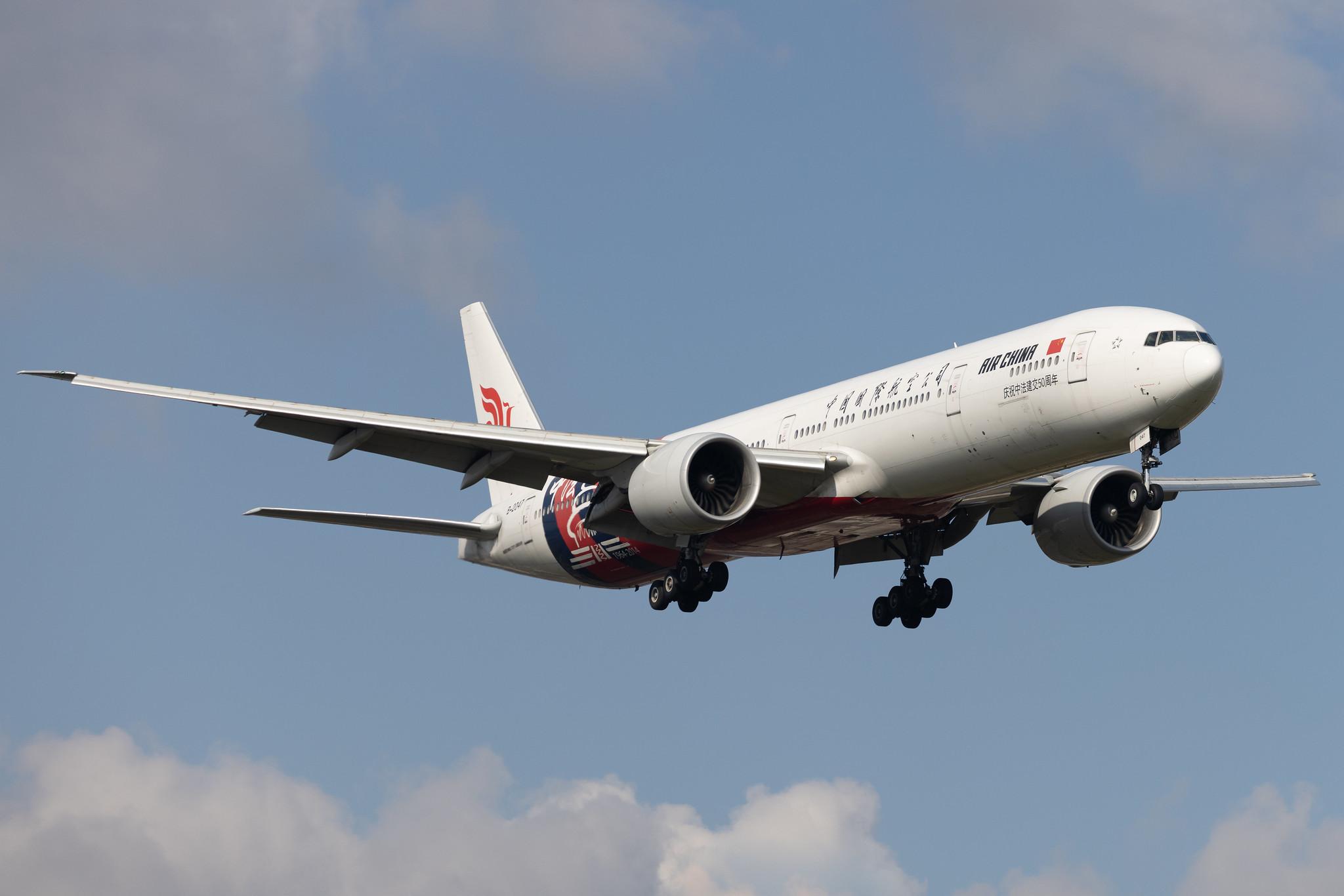 London Heathrow: Air China (CA / CCA) |  Livery: 50° Anniversaire Chine-France Livery |  Boeing 777-39L(ER) B77W | B-2047 | MSN 60374
