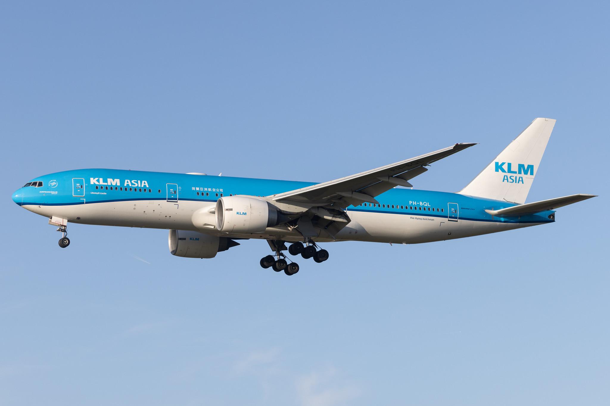 Amsterdam Schiphol: KLM (KL / KLM) | Boeing 777-206(ER) B772 | PH-BQL | MSN 34711
