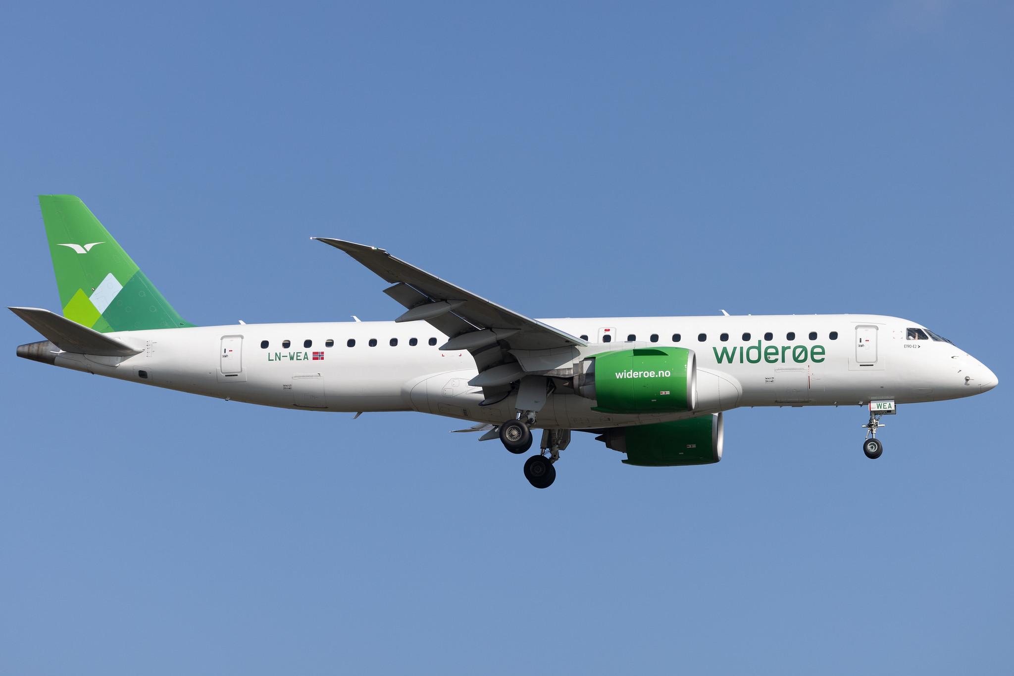 London Heathrow: Wideroe (WF / WIF) | Embraer E190-E2 E290 | LN-WEA | MSN 19020009
