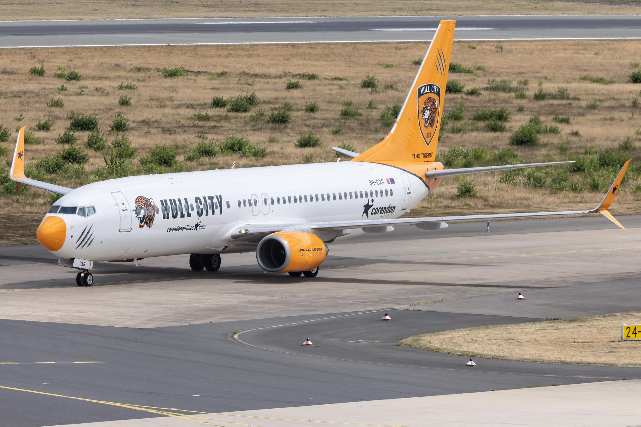 Köln Bonn Airport: Corendon Airlines (XC / CAI) |  Livery: Hull City Livery | Operator: Corendon Airlines Europe |  Boeing 737-8K5(WL) B738 | 9H-CXG | MSN 37254
