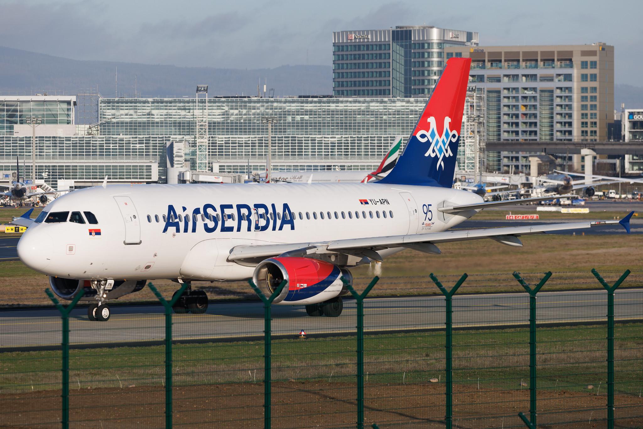 Frankfurt Airport: AirSERBIA (JU / ASL) | Airbus A319-132 A319 | YU-APN | MSN 03911